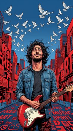 Pôster de música alternativa cinematográfica