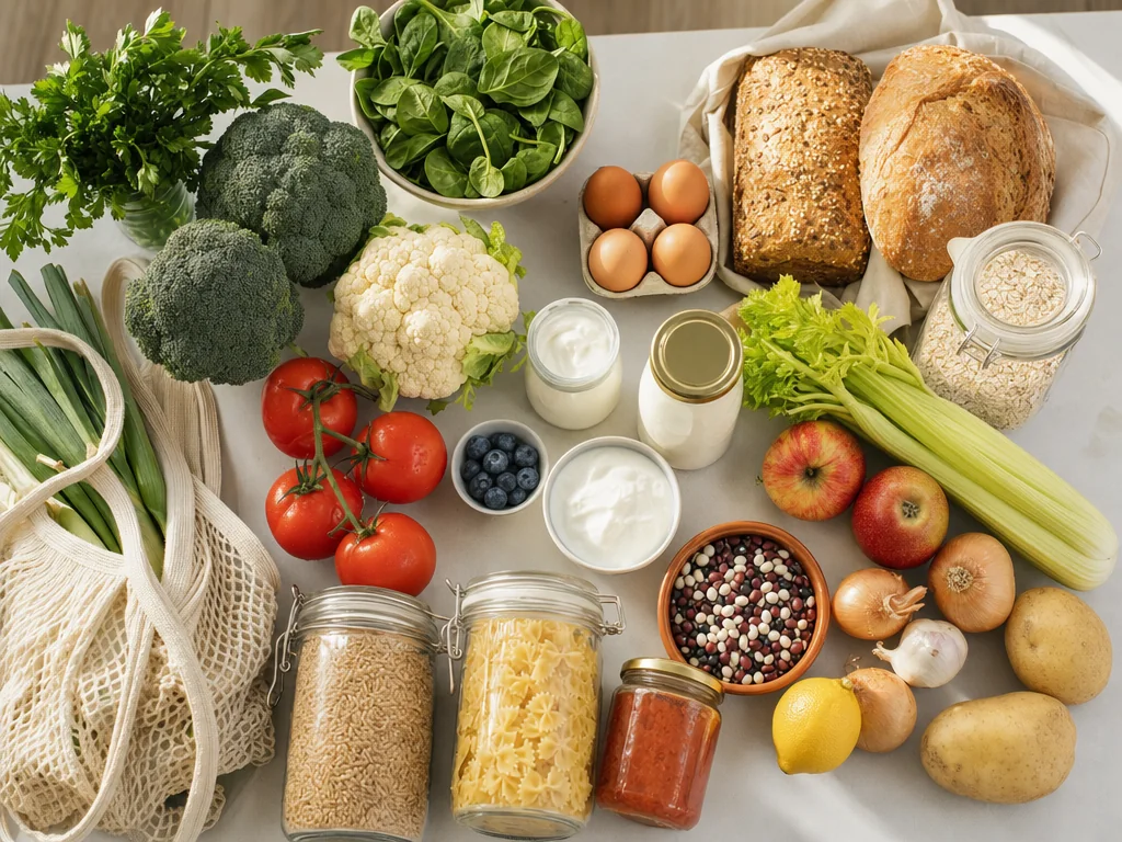Organized weekly grocery haul