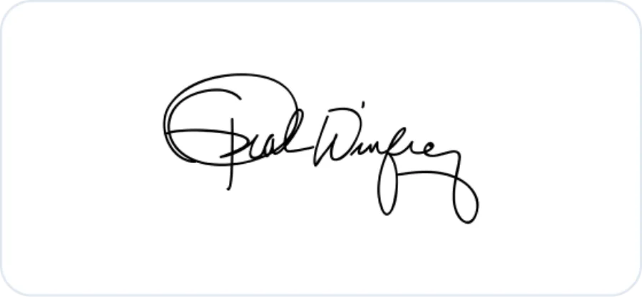 Oprah Winfrey historical signature reference