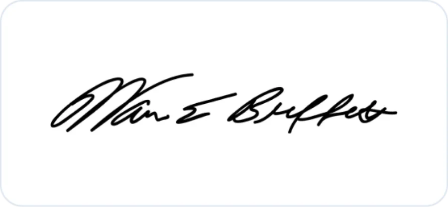 Warren Buffett historical signature reference