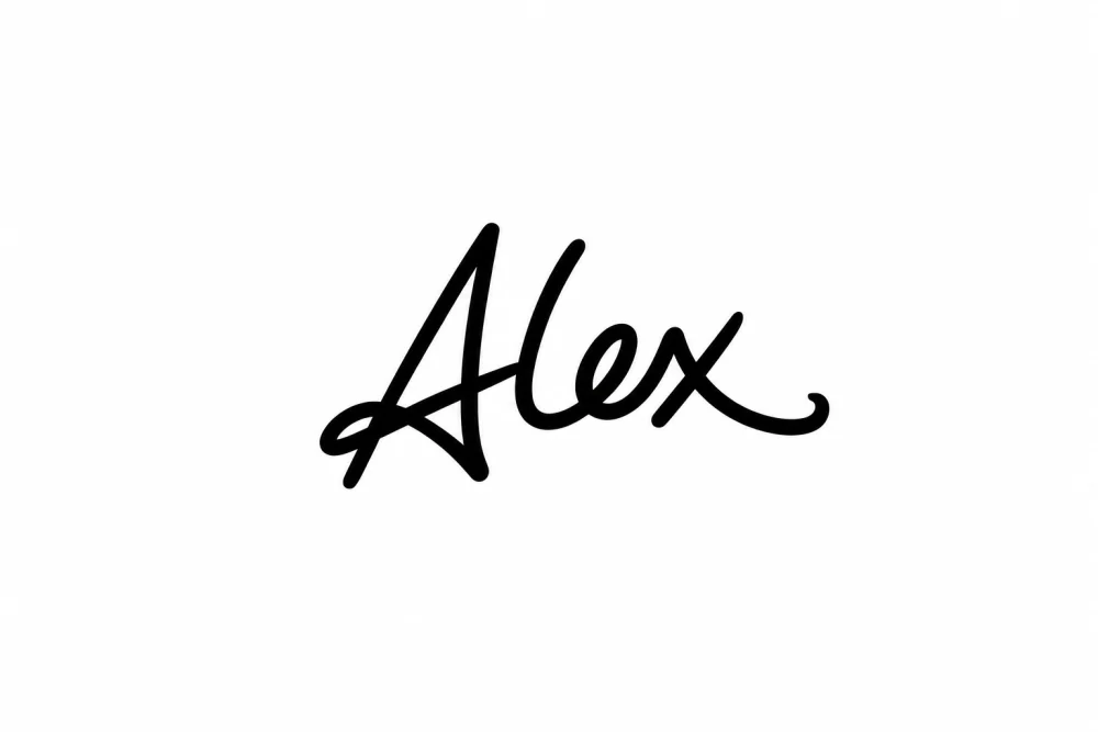 Alex Morgan rendered in the Nickname Mark signature style
