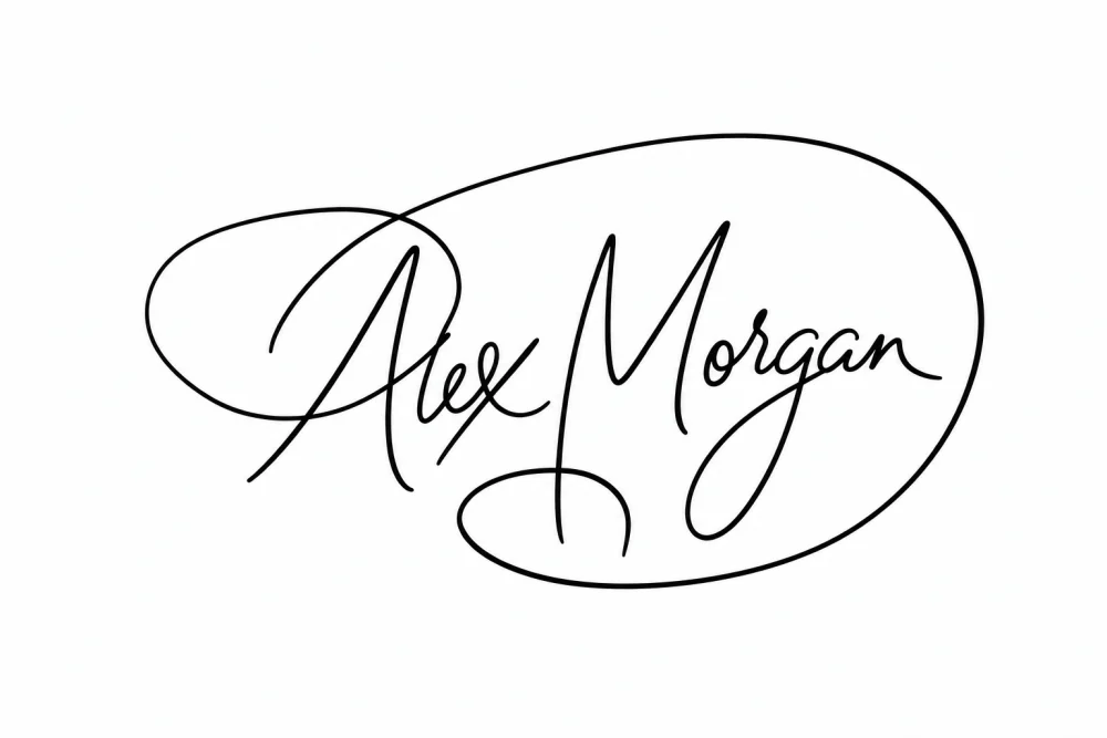 Alex Morgan rendered in the Ornamental Loops signature style