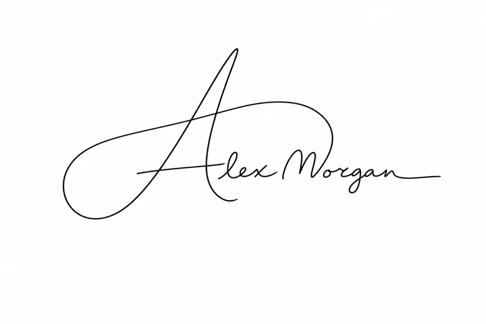 Alex Morgan rendered in the Oversized Lettering signature style