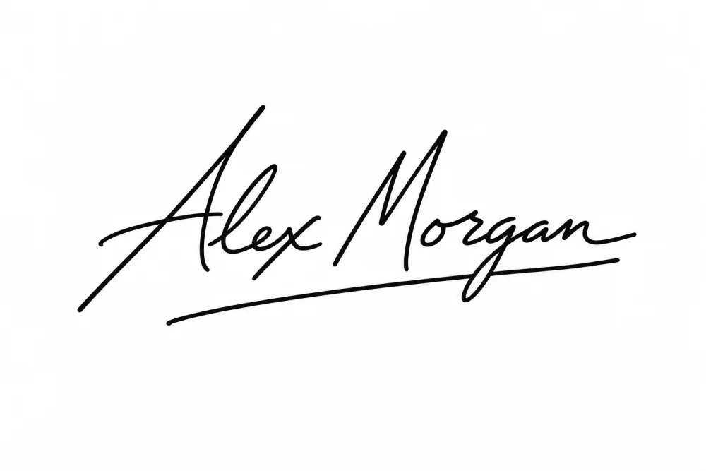 Alex Morgan rendered in the Single Underline signature style