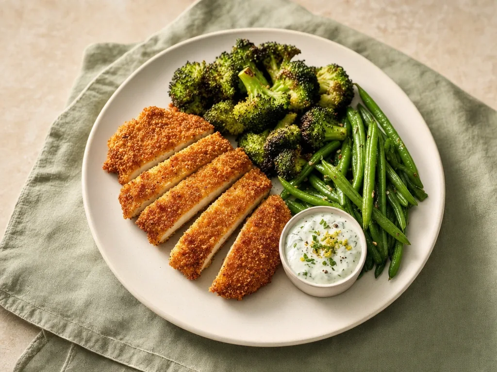 Crispy chicken & greens