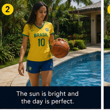 A Brazilian model playing Basketball with her Dolphin at the Poolside ⛹️‍♀️🏀🐬