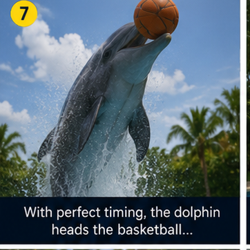 A Brazilian model playing Basketball with her Dolphin at the Poolside ⛹️‍♀️🏀🐬