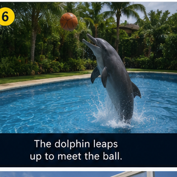 A Brazilian model playing Basketball with her Dolphin at the Poolside ⛹️‍♀️🏀🐬