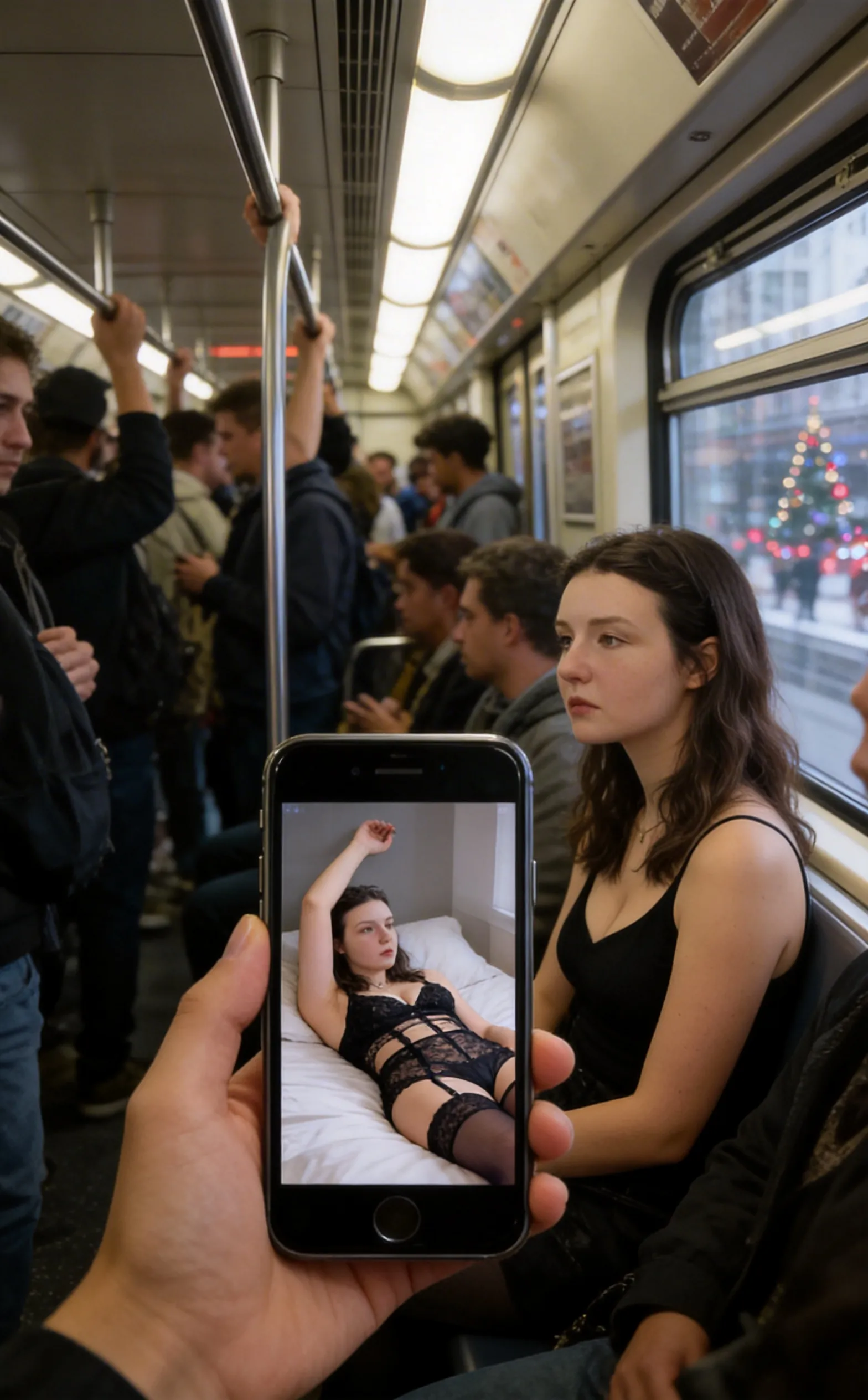 AI 地下鉄スマホ盗撮風ジェネレーター