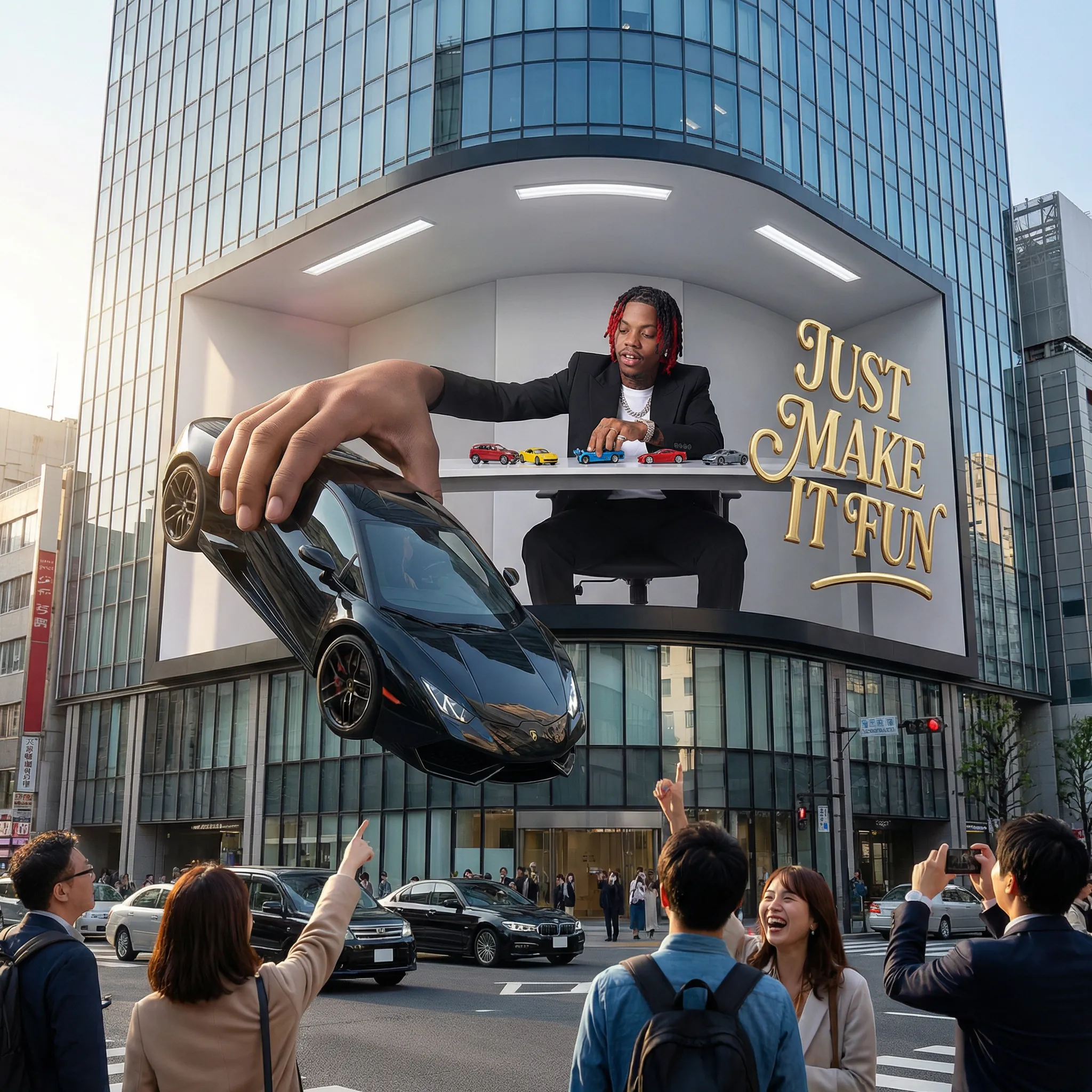 Generator Efek Billboard 3D Anamorfik AI