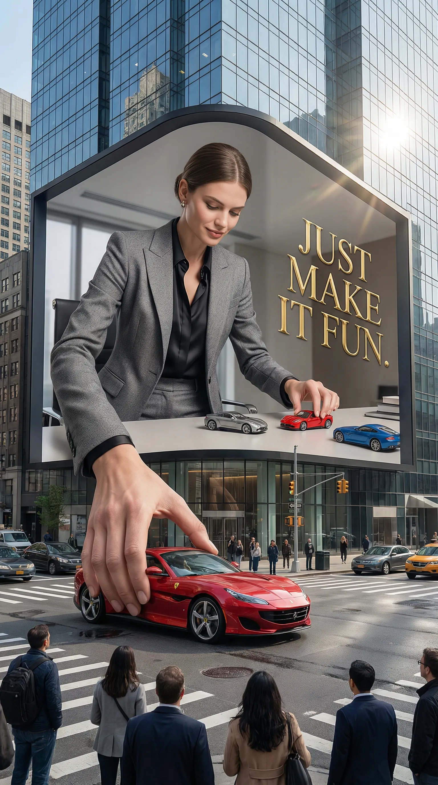 Generator Efek Billboard 3D Anamorfik AI