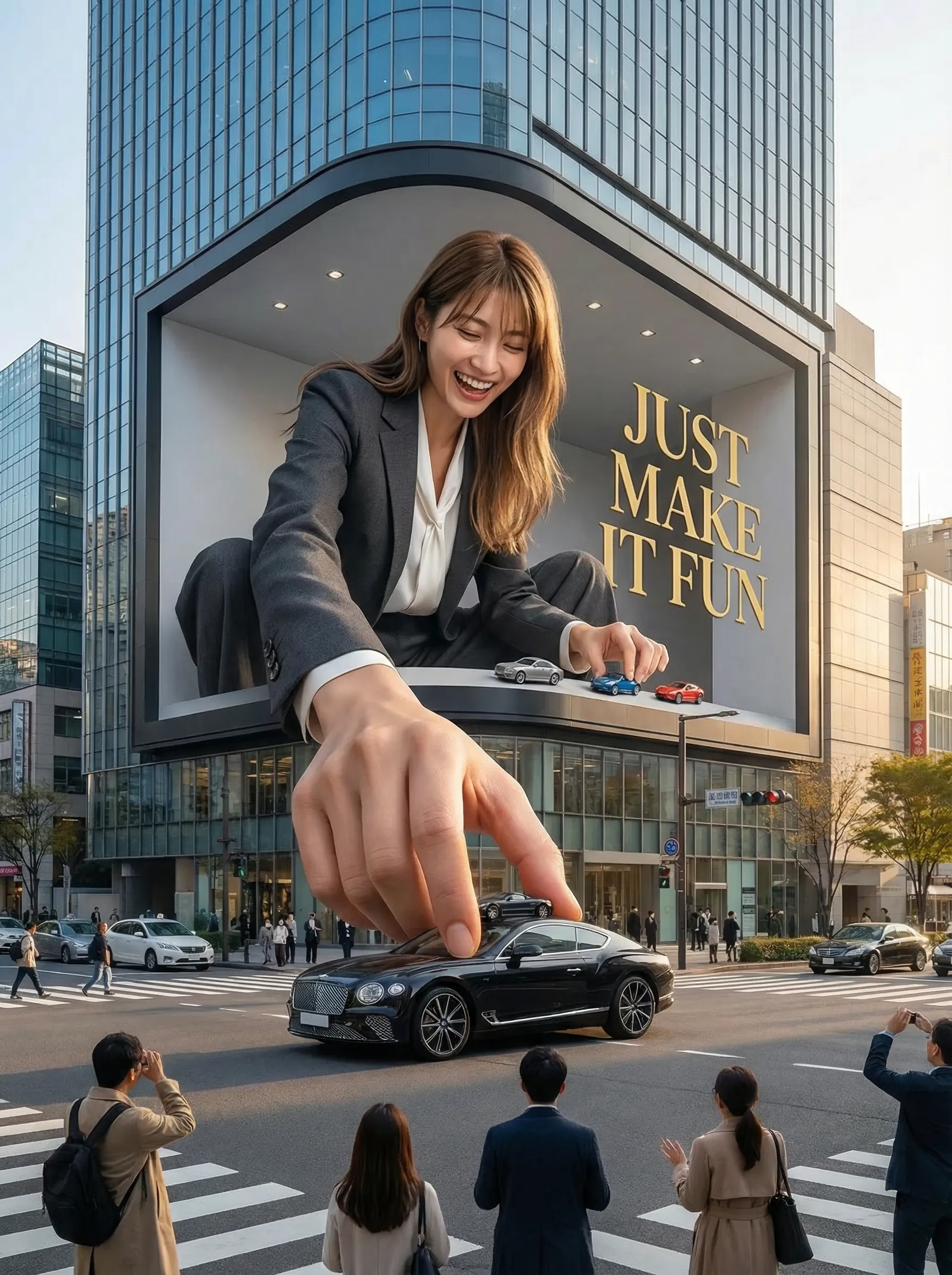 Generator Efek Billboard 3D Anamorfik AI