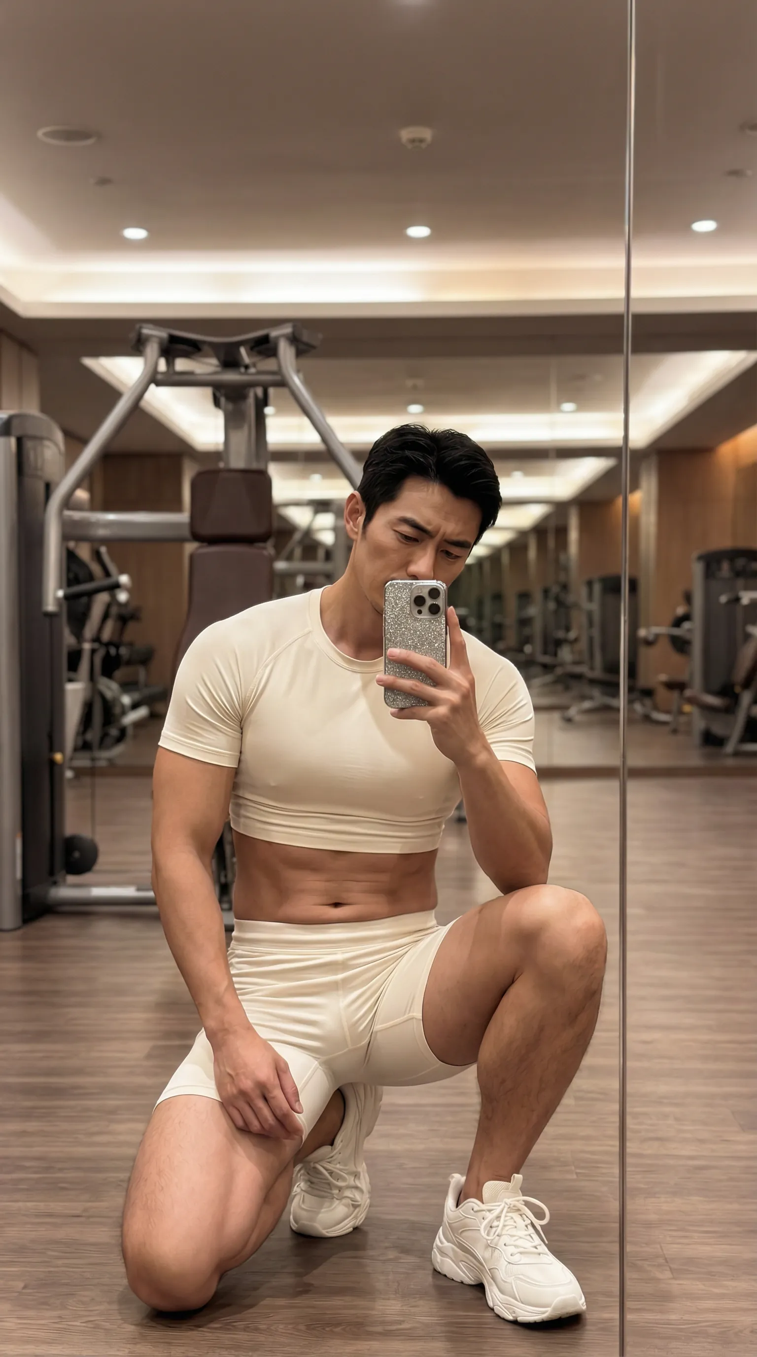 AI Gym Mirror Selfie Generator