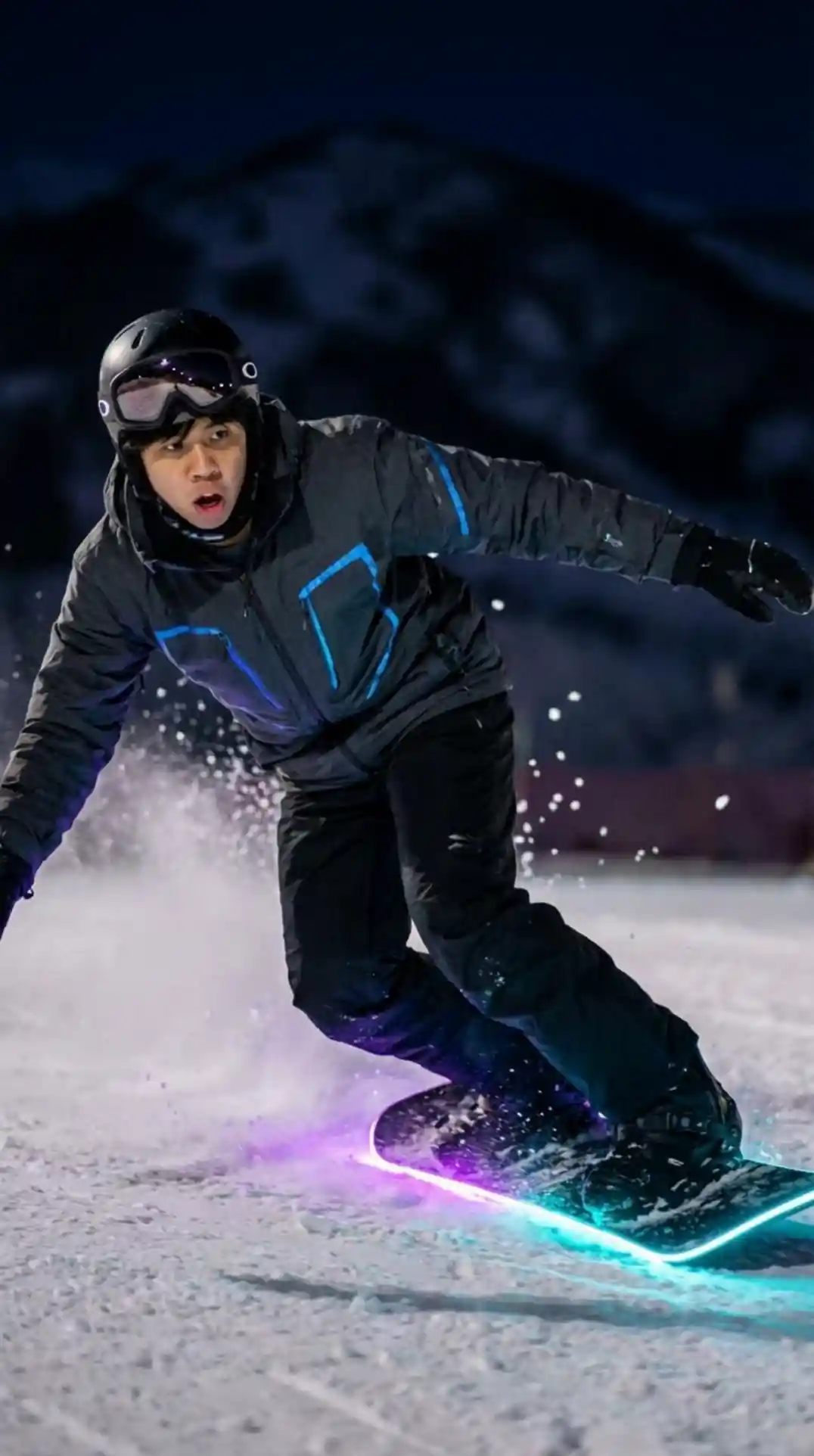 Neon Night Snowboarding 影片生成器