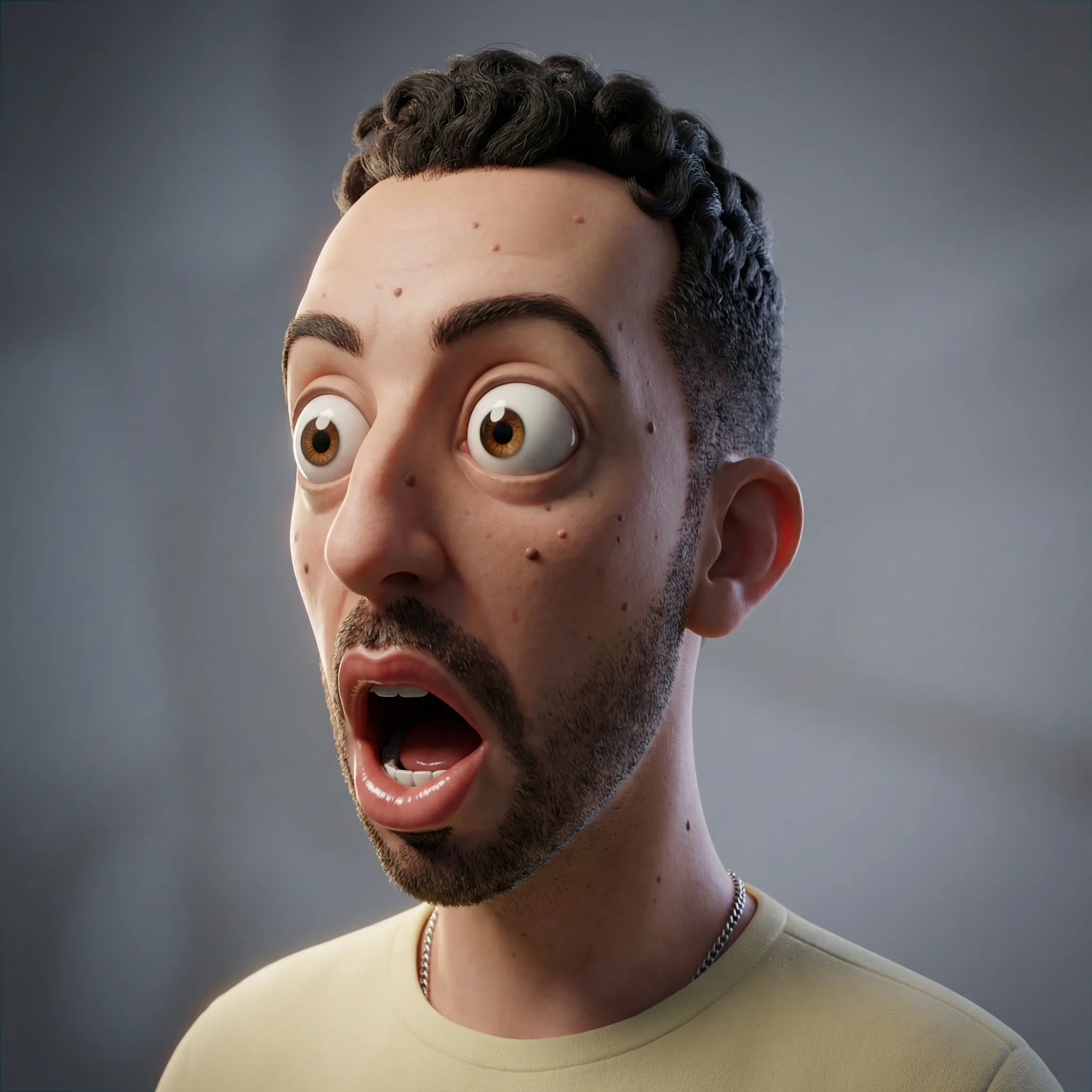 Generator Avatar Kartun 3D Terkejut AI