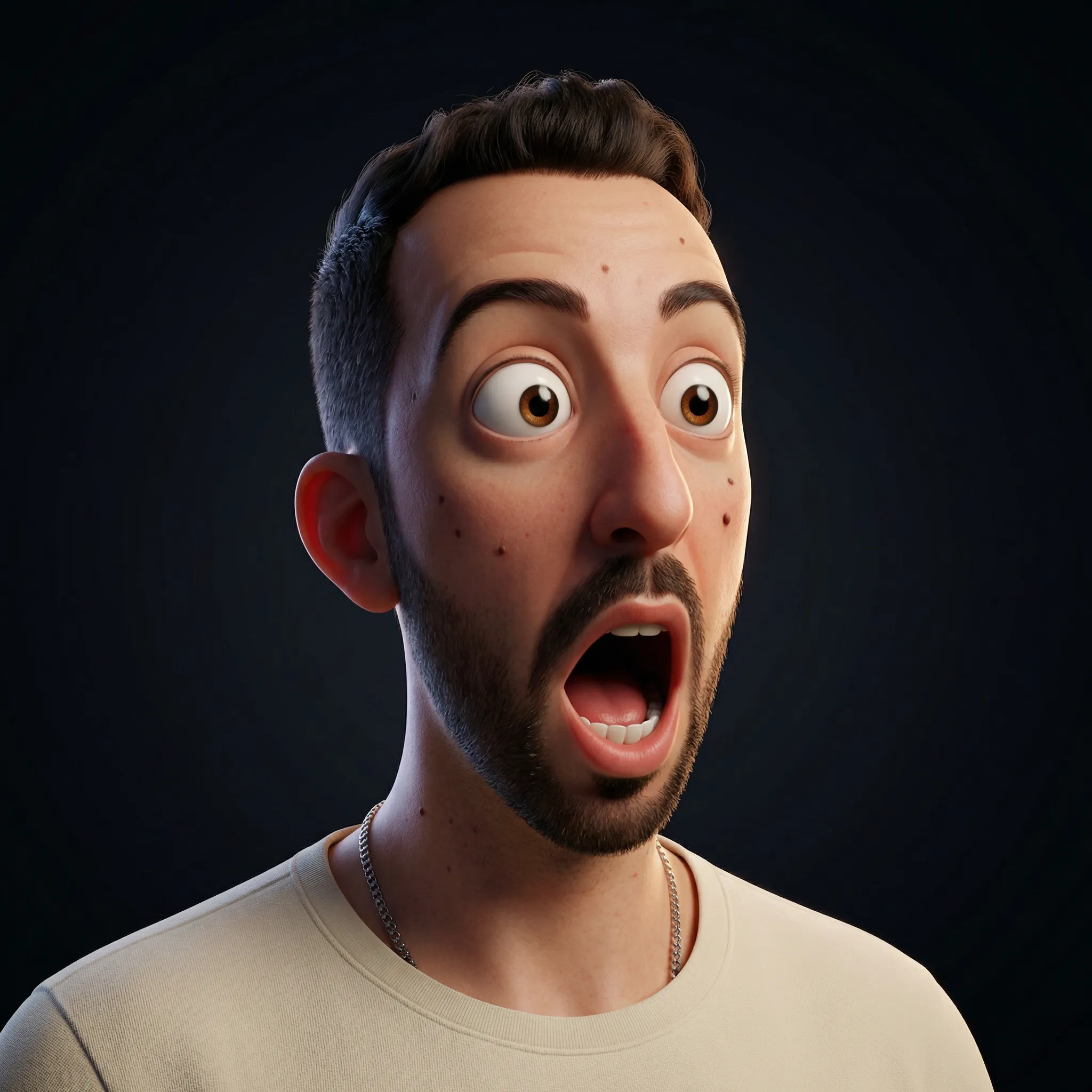 Generator Avatar Kartun 3D Terkejut AI