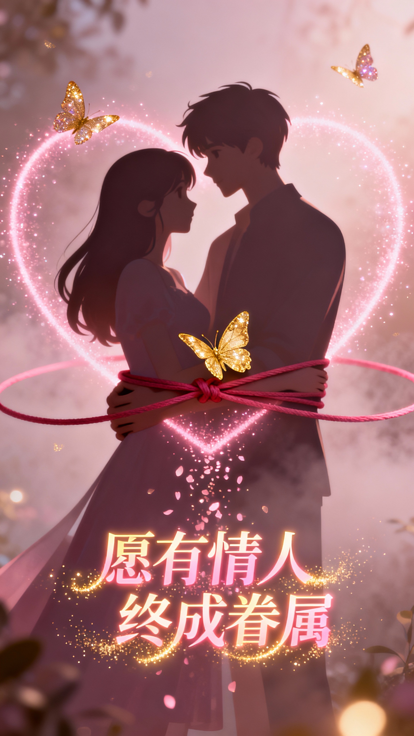 AI generated image using SEEDREAM_4: Unified style: 3D anime + dreamy particles + rose gold warm tones;
Main elements...