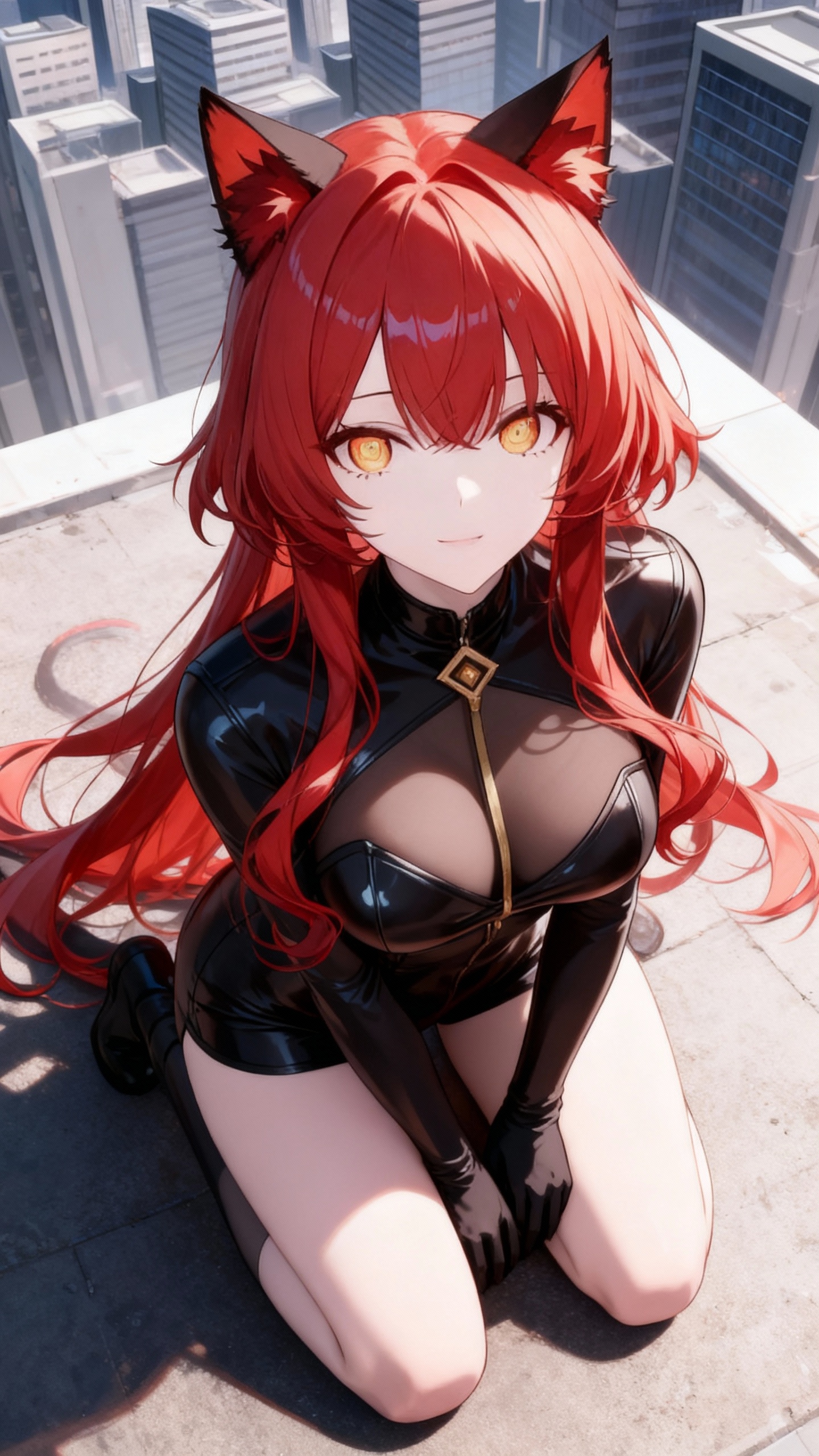 AI generated image using SEEDREAM: Generate an overhead shot of the upper body of a person kneeling on the ground, ...