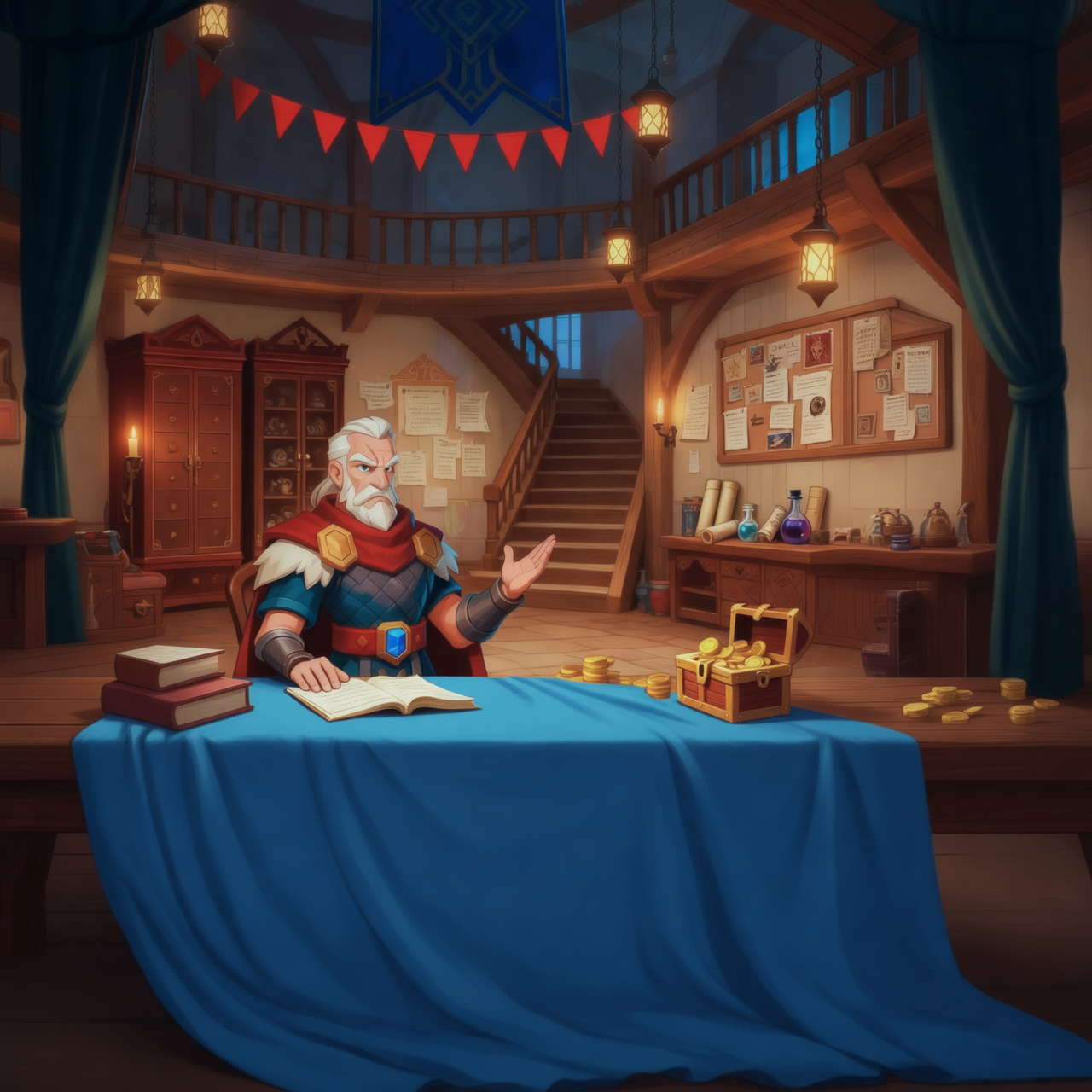 AI generated image using WAN_2_5: Add a tablecloth that drapes over the table in the foreground of the first image...