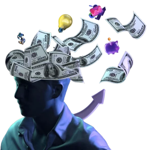 AI advertising platform illustration showing AI creativity turning into money