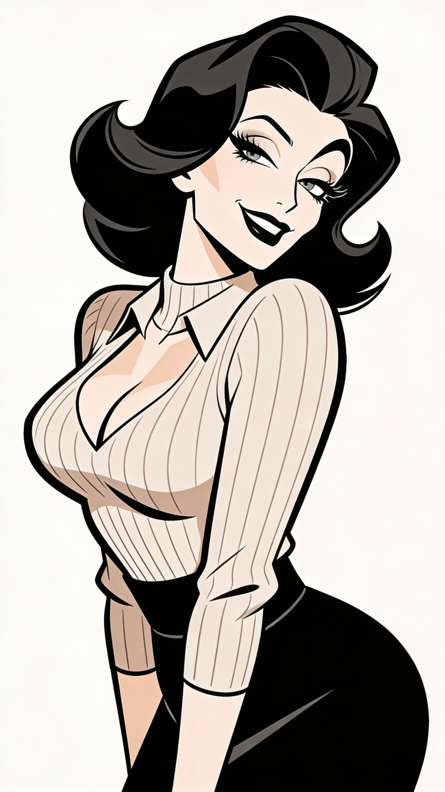 AI generated image using SEEDREAM_4_5: Create an original mature, seductive cartoon mom character inspired by classic W...