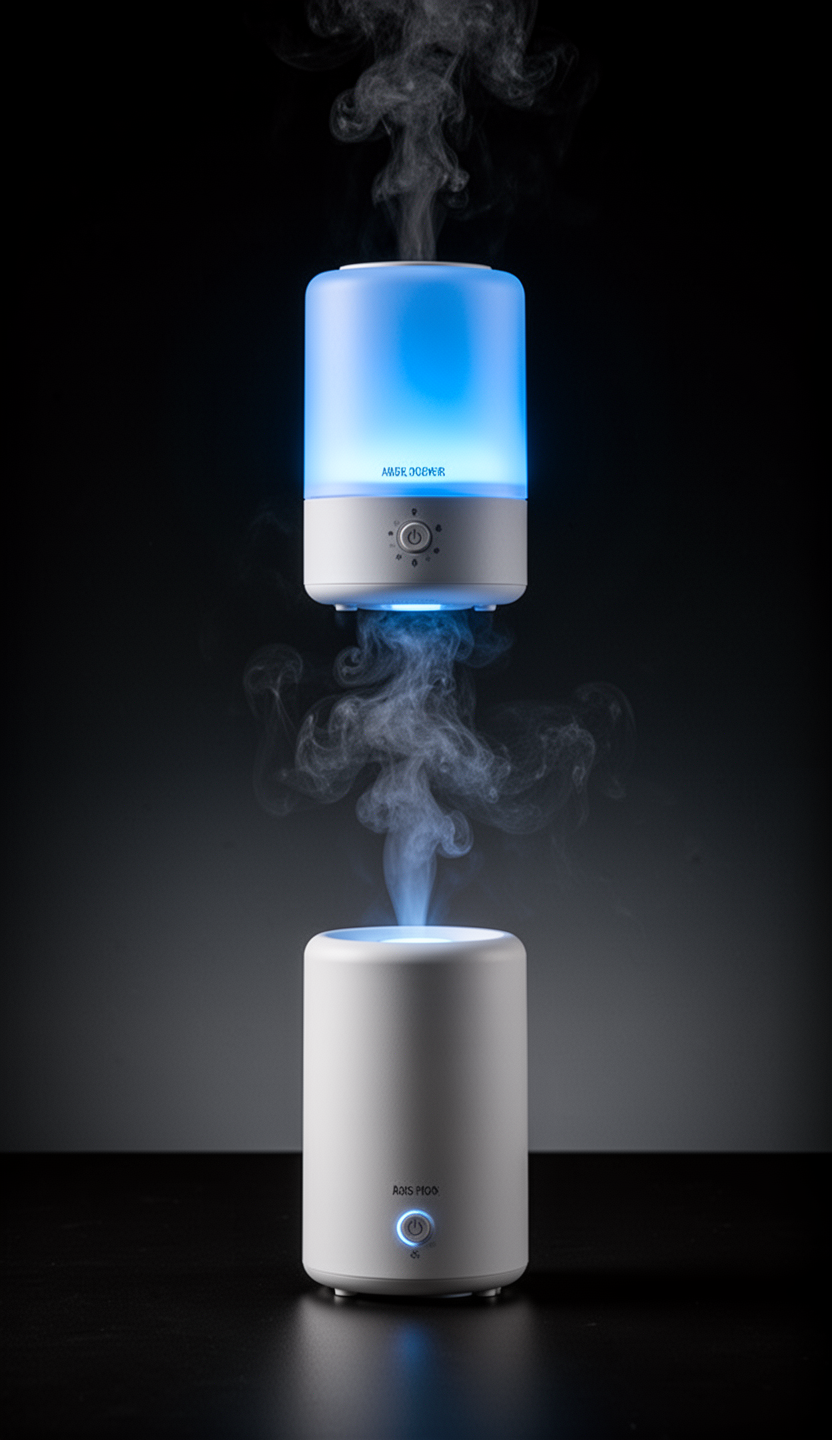 AI generated image using WERYAI_IMAGE_2_0: A premium product advertising image with a vertical composition. Two cylindrical...