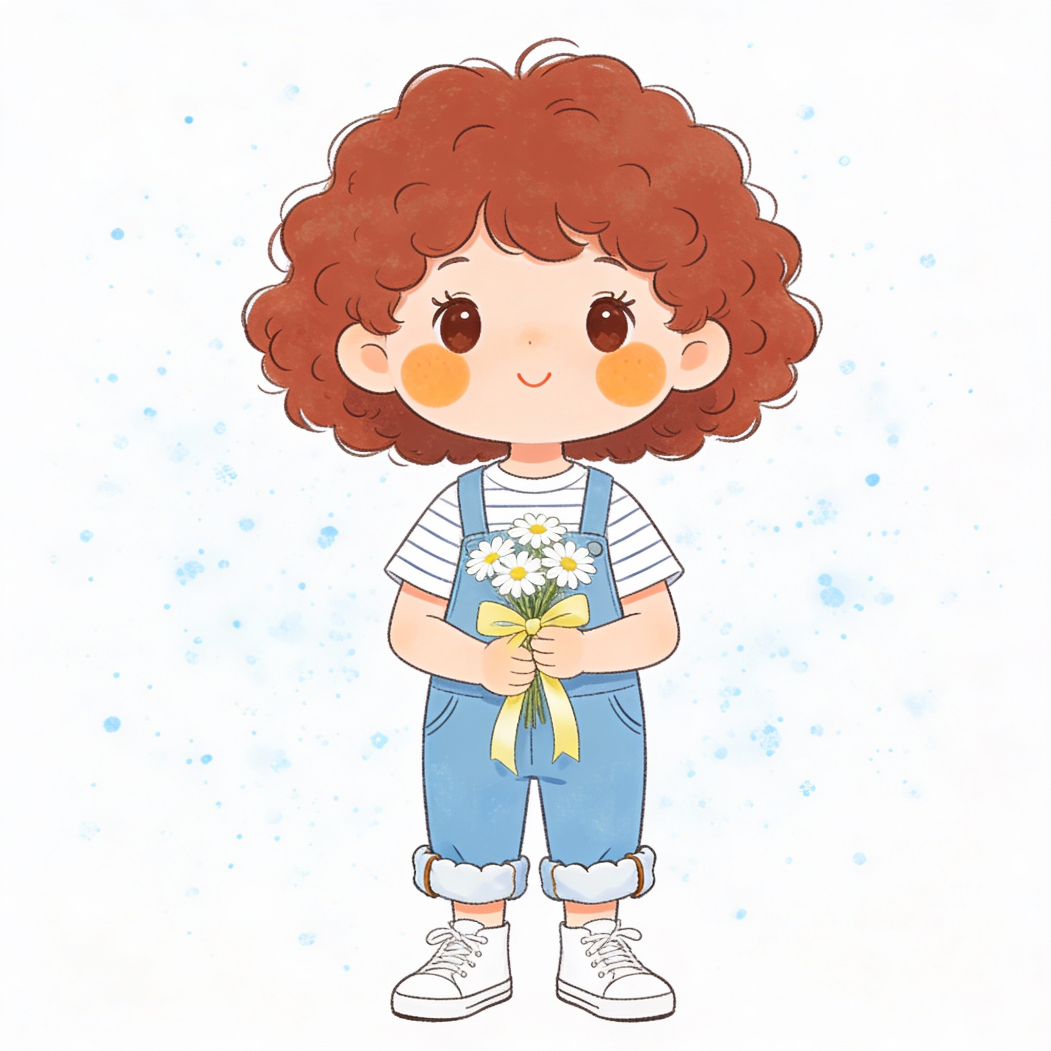 AI generated image using SEEDREAM_4_5: Healing-style chibi, soft and cute hand-drawn cartoon illustration, 3-head body ...