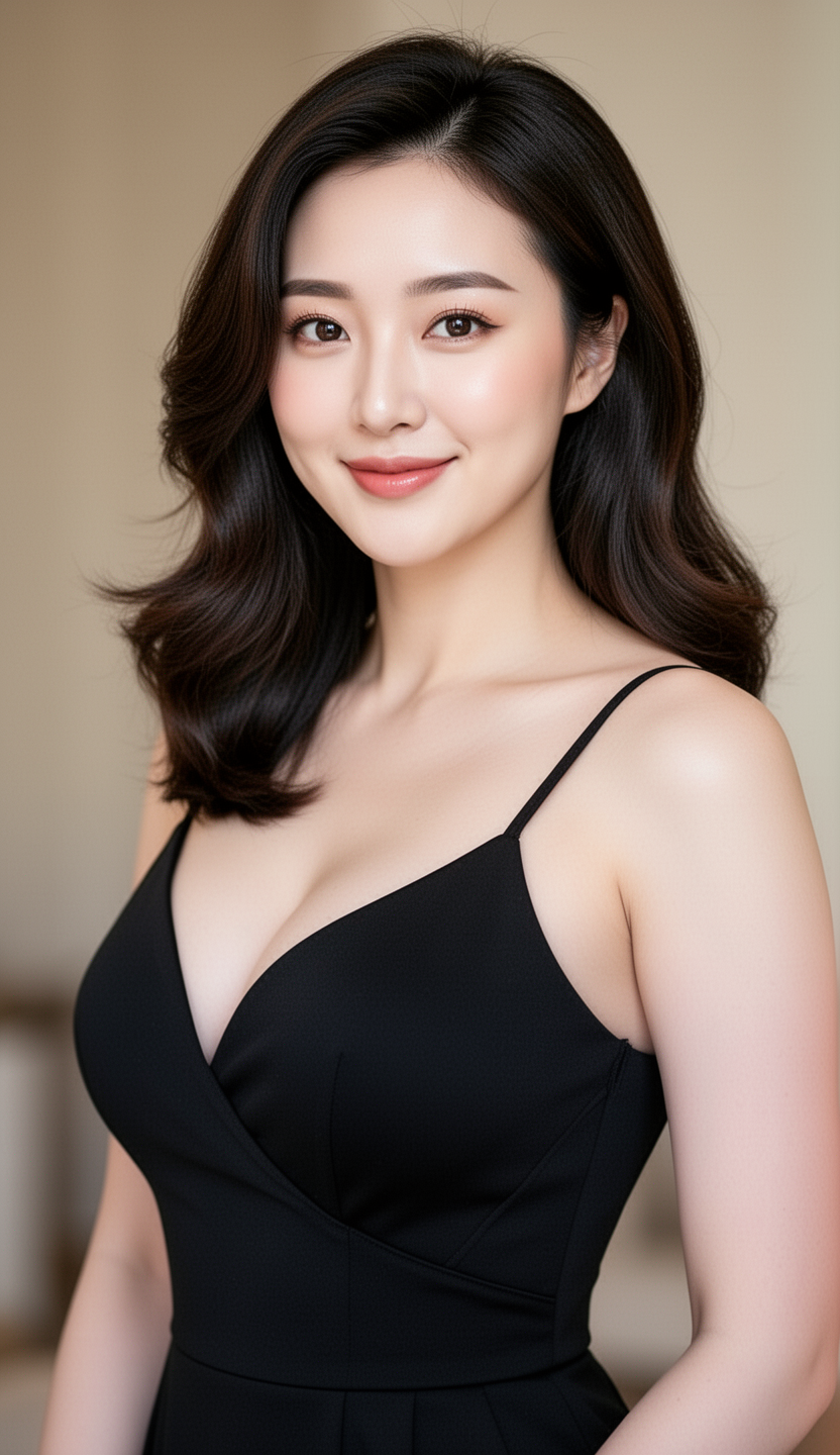 AI generated image using WERYAI_IMAGE_2_0: East Asian woman, delicate facial features, soft expressive eyes, smooth skin, s...