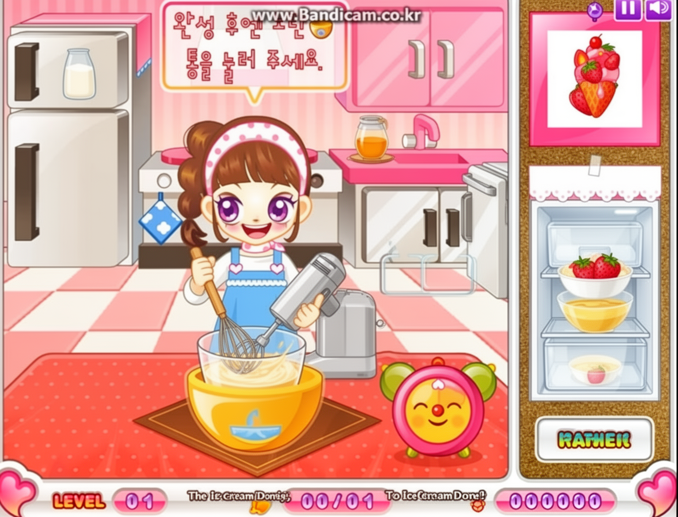 AI generated image using WERYAI_IMAGE_2_0: Judy is going to make ice cream. Ingredients: milk, honey, and strawberries. Jud...