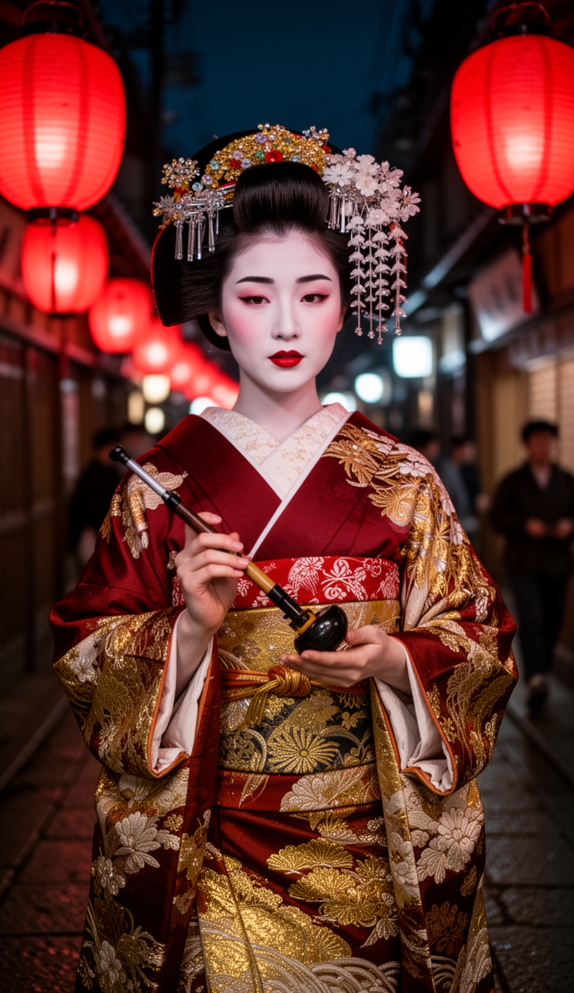 AI generated image using WERYAI_IMAGE_2_0: (masterpiece, best quality), historic Japanese beauty. Oiran (courtesan) style. ...