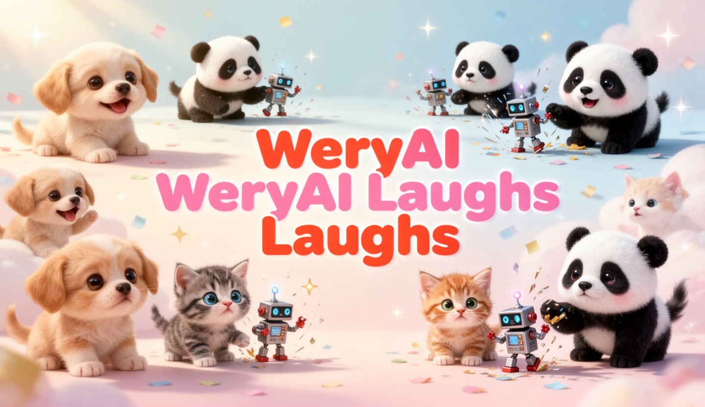 AI generated image using WERYAI_IMAGE_2_0: A bright, cheerful digital banner showing a collection of adorable AI-generated ...