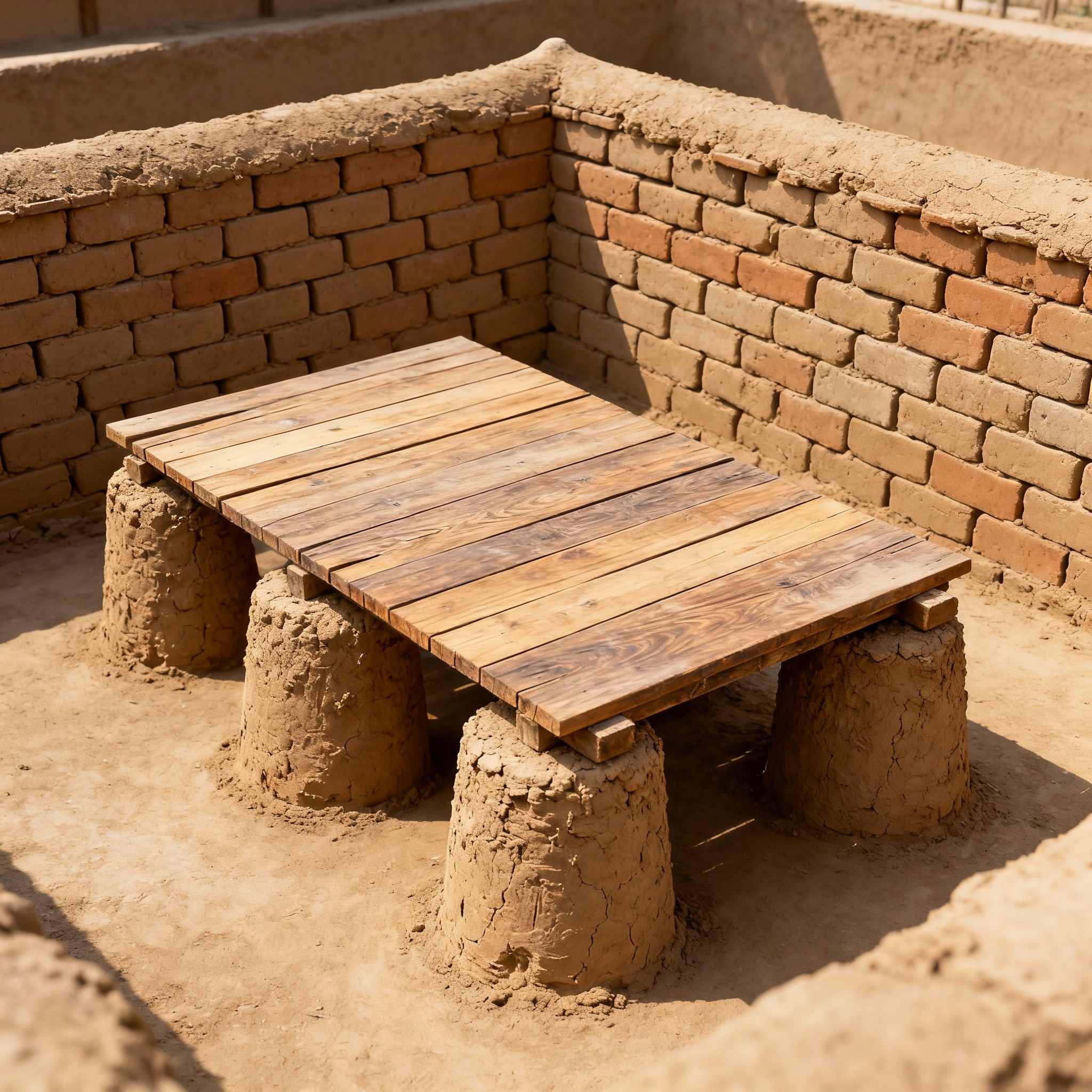 AI generated image using SEEDREAM_4: Generate a Chinese Xia Dynasty granary building, featuring earthen mounds built ...