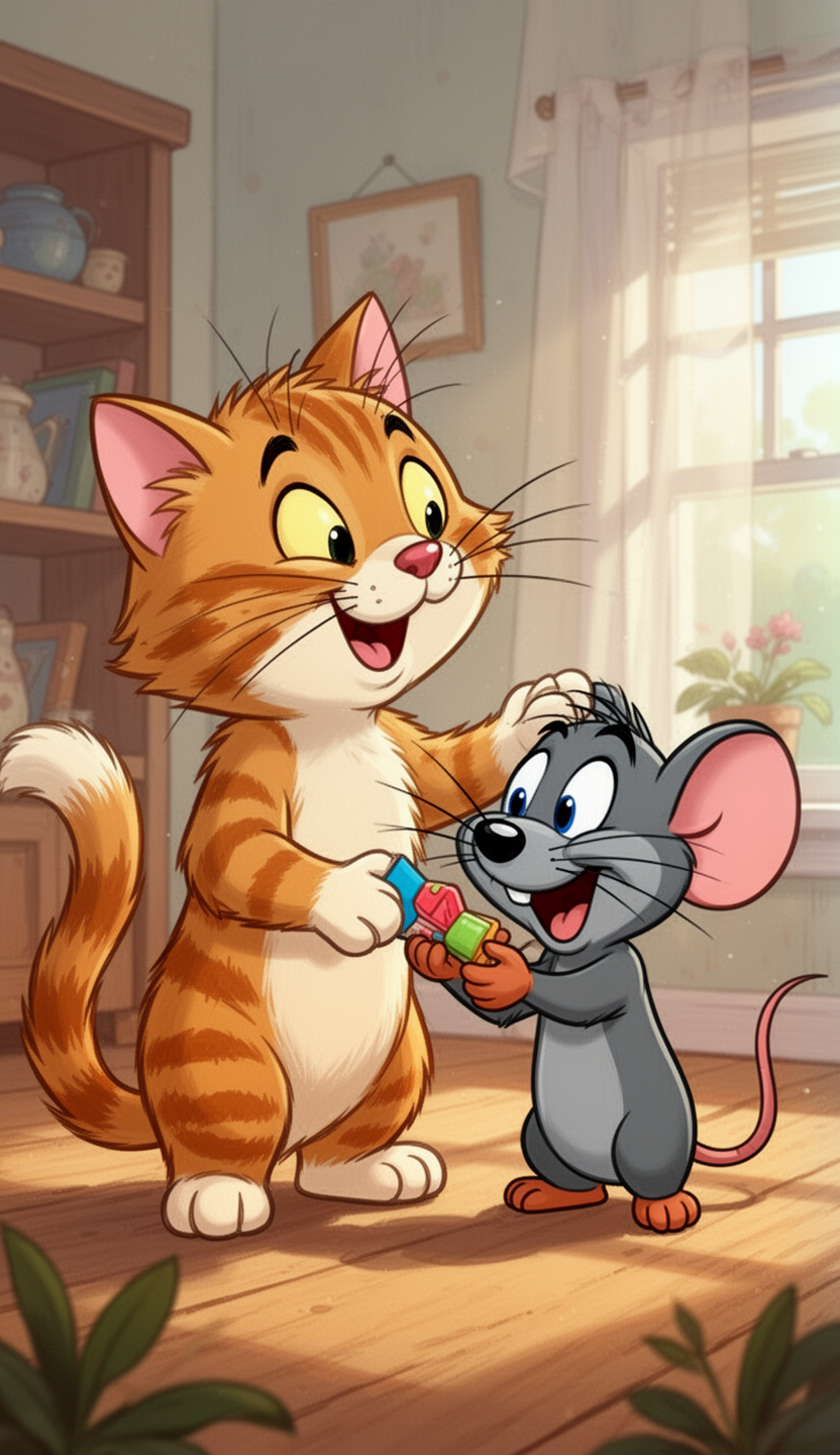 AI generated image using WERYAI_IMAGE_2_0: Tom and Jerry Cartoon Version