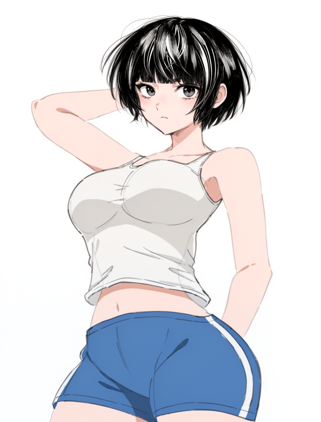 AI generated image using WERYAI_IMAGE_2_0: Make the hairstyle and expression of the person in this image like the person in...