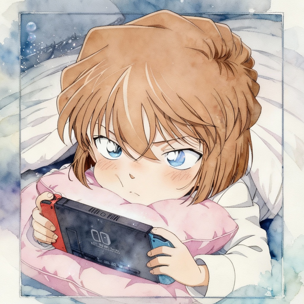 AI generated image using GPT_IMAGE_1_5: Gosho Aoyama style, Ai Haibara, Shonen manga aesthetics, elegant and flowing cha...