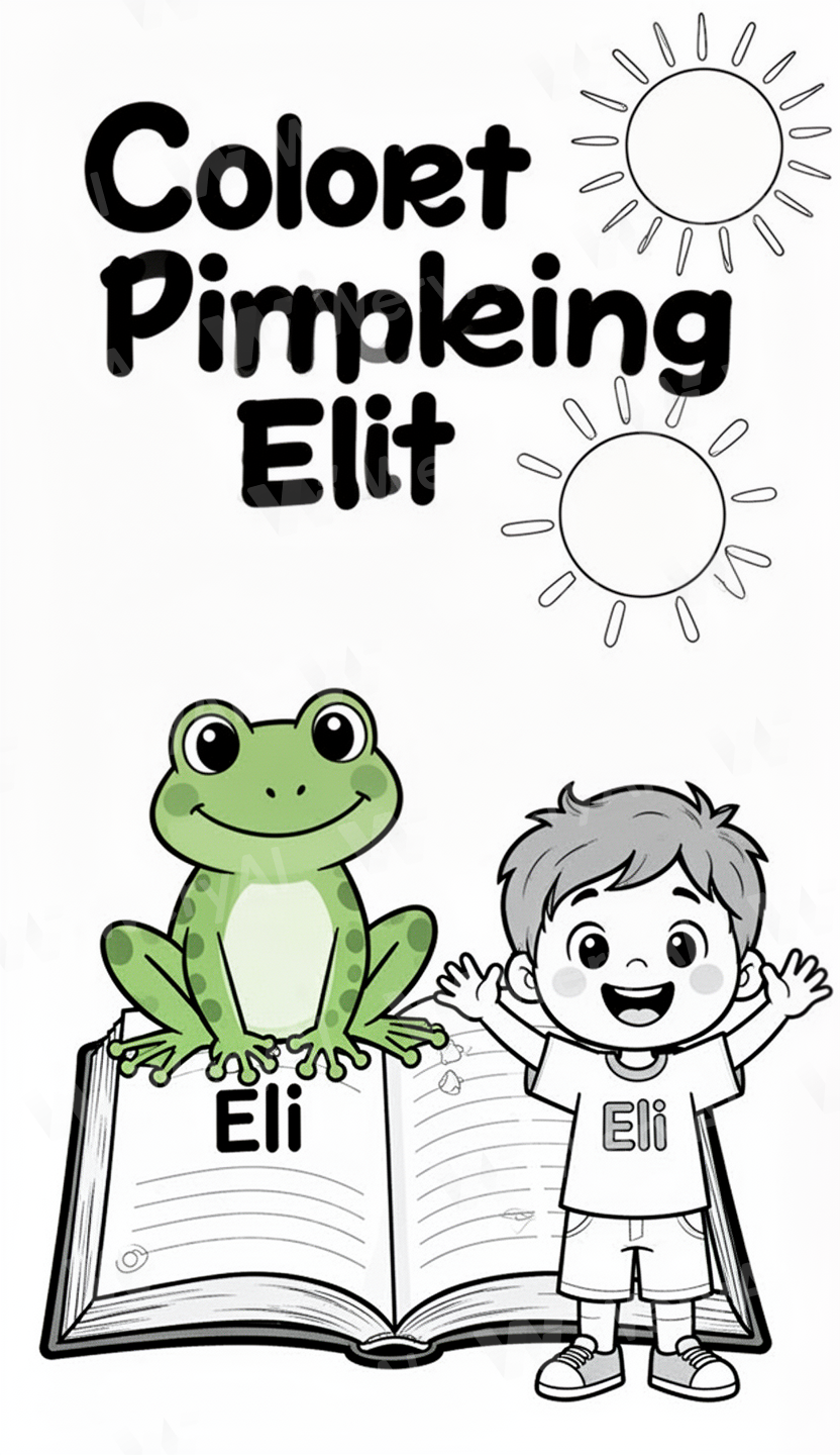 coloring book page, front cover ti... - AI 图片创作 | WeryAI