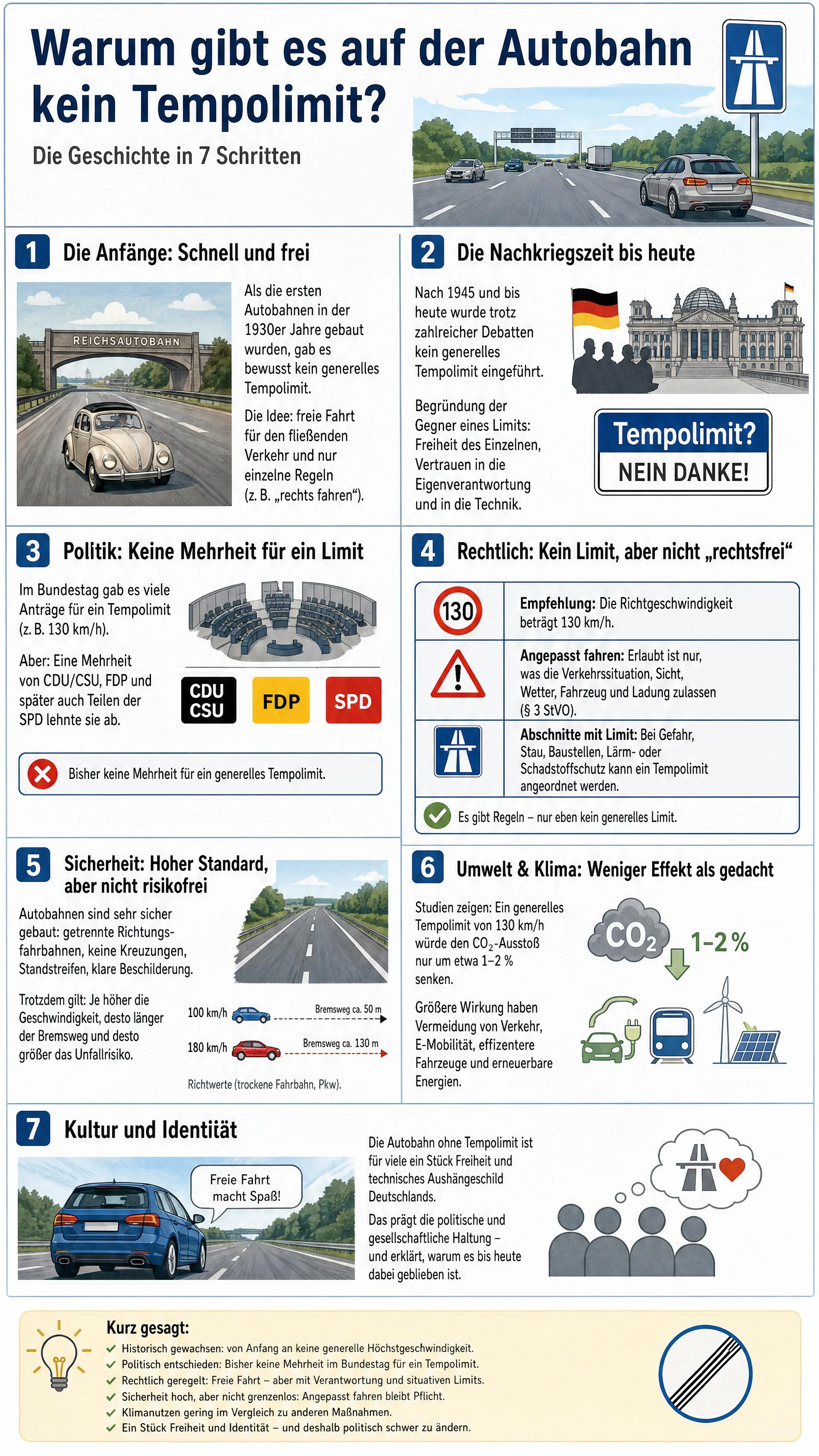 Warum gibt es auf der Autobahn kein Tempolimit?