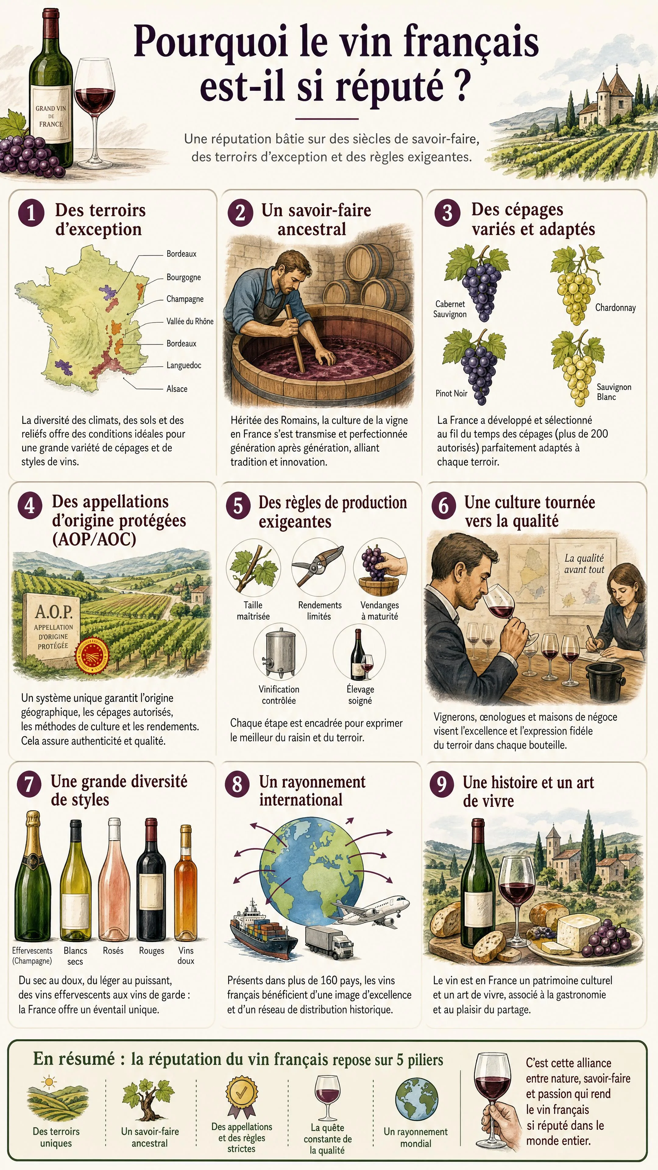 Pourquoi le vin français est-il si réputé ?
