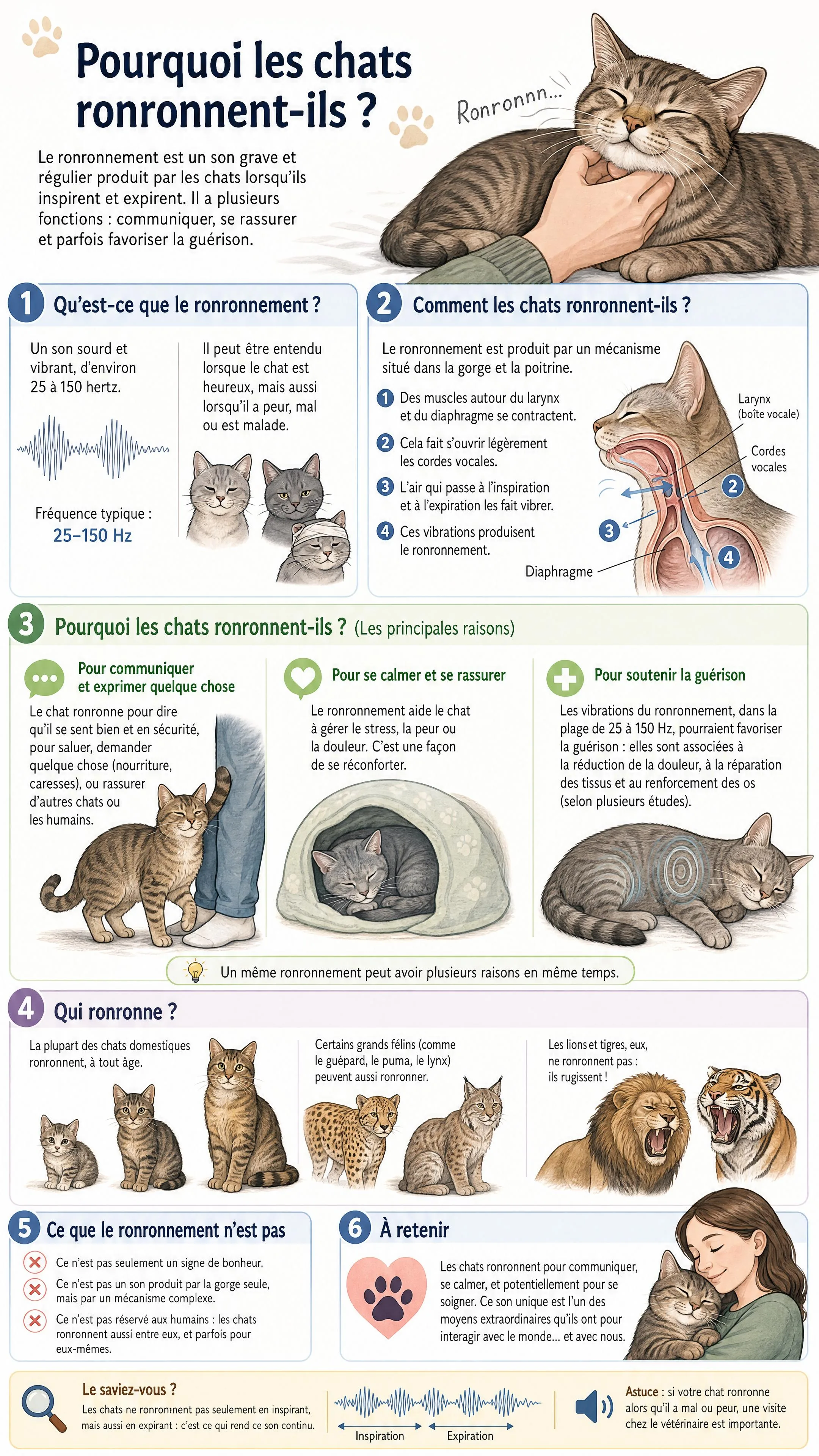 Pourquoi les chats ronronnent-ils ?