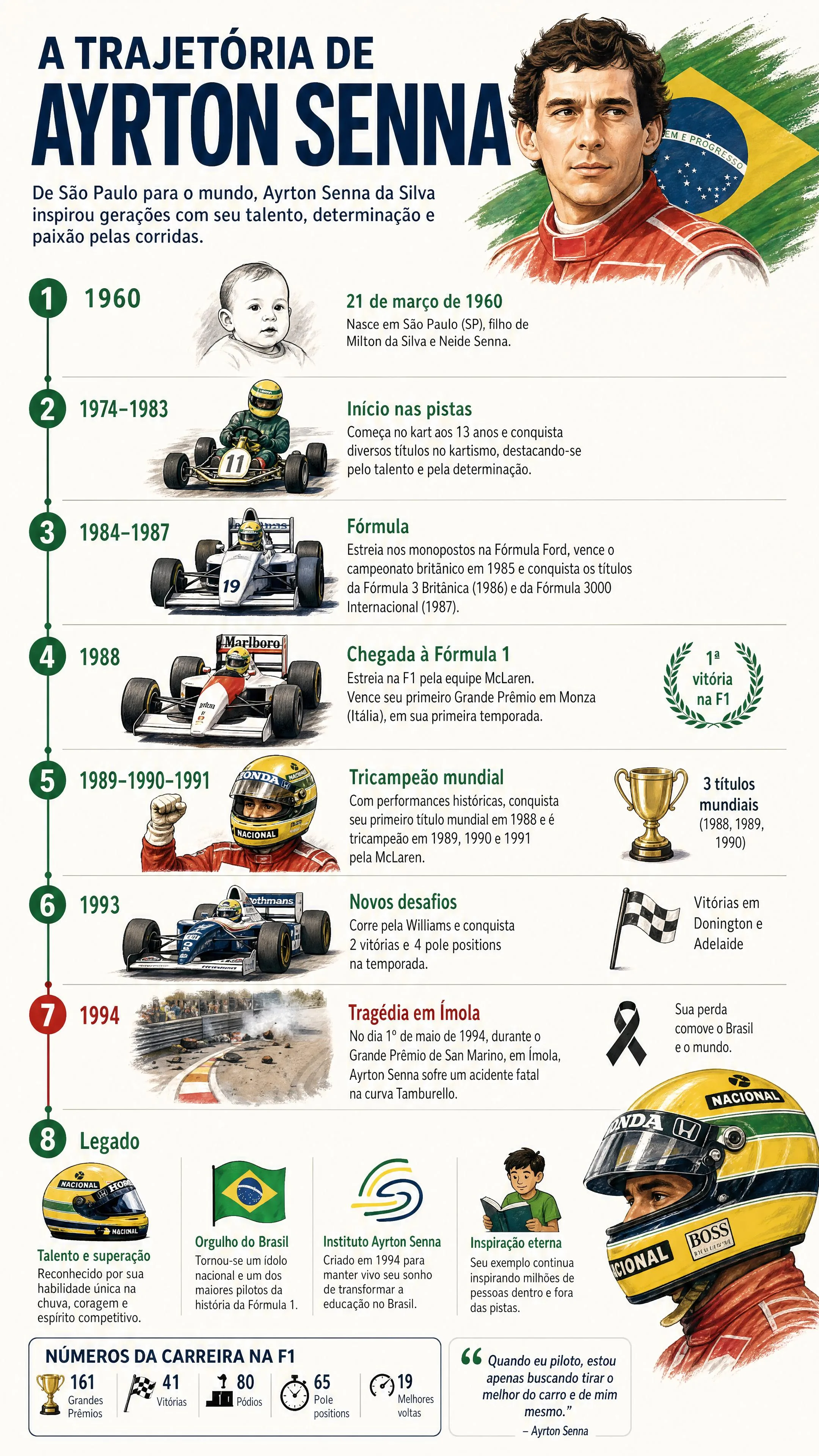 A trajetória de Ayrton Senna