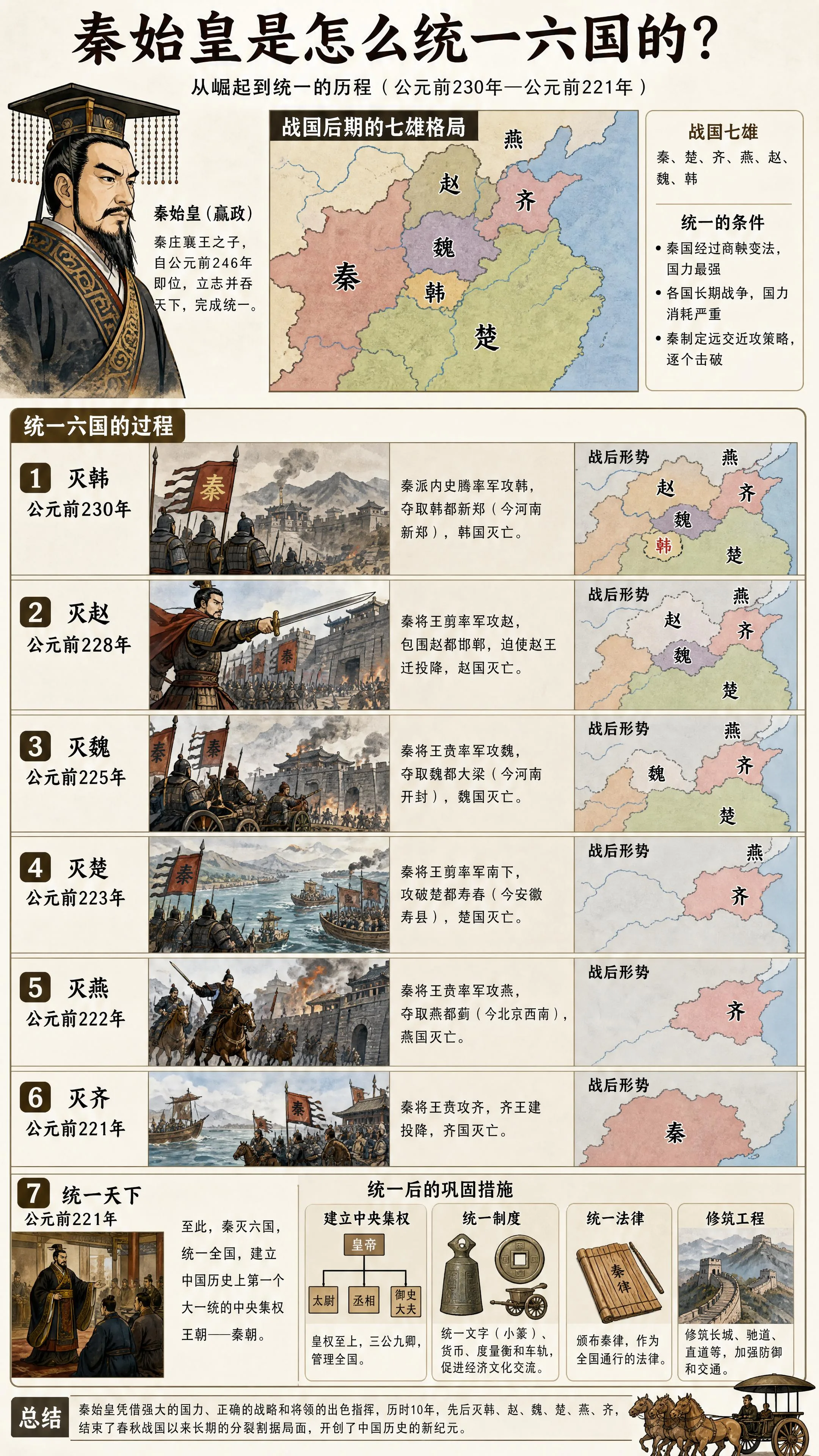 秦始皇是怎么统一六国的?
