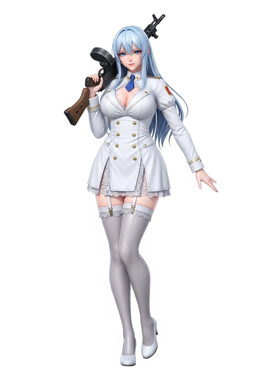 AI generated image using IMAGE4: Design and draw a female game character, in a 3D rendered illustration style, fu...