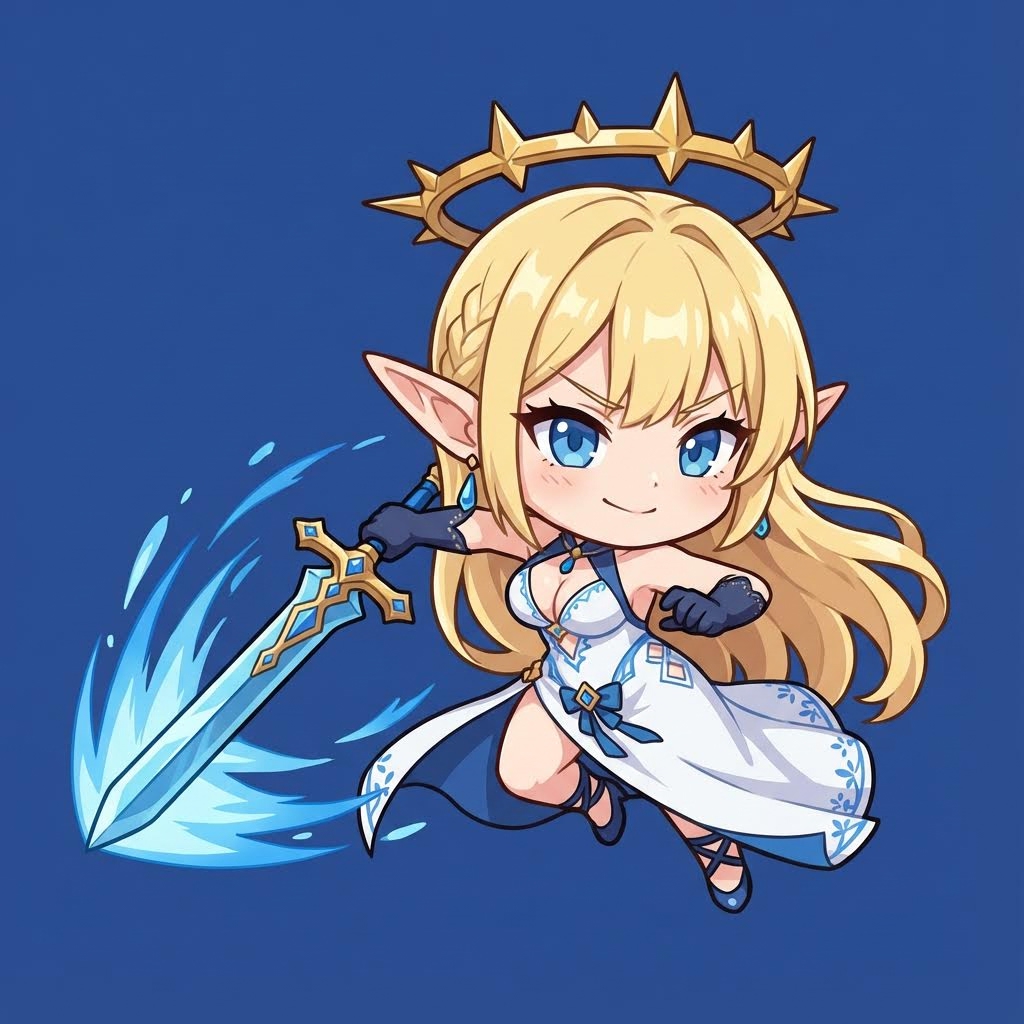 AI generated image using NANO_BANANA_PRO: Generate a Q-version character image in attack mode, with a single-color backgro...