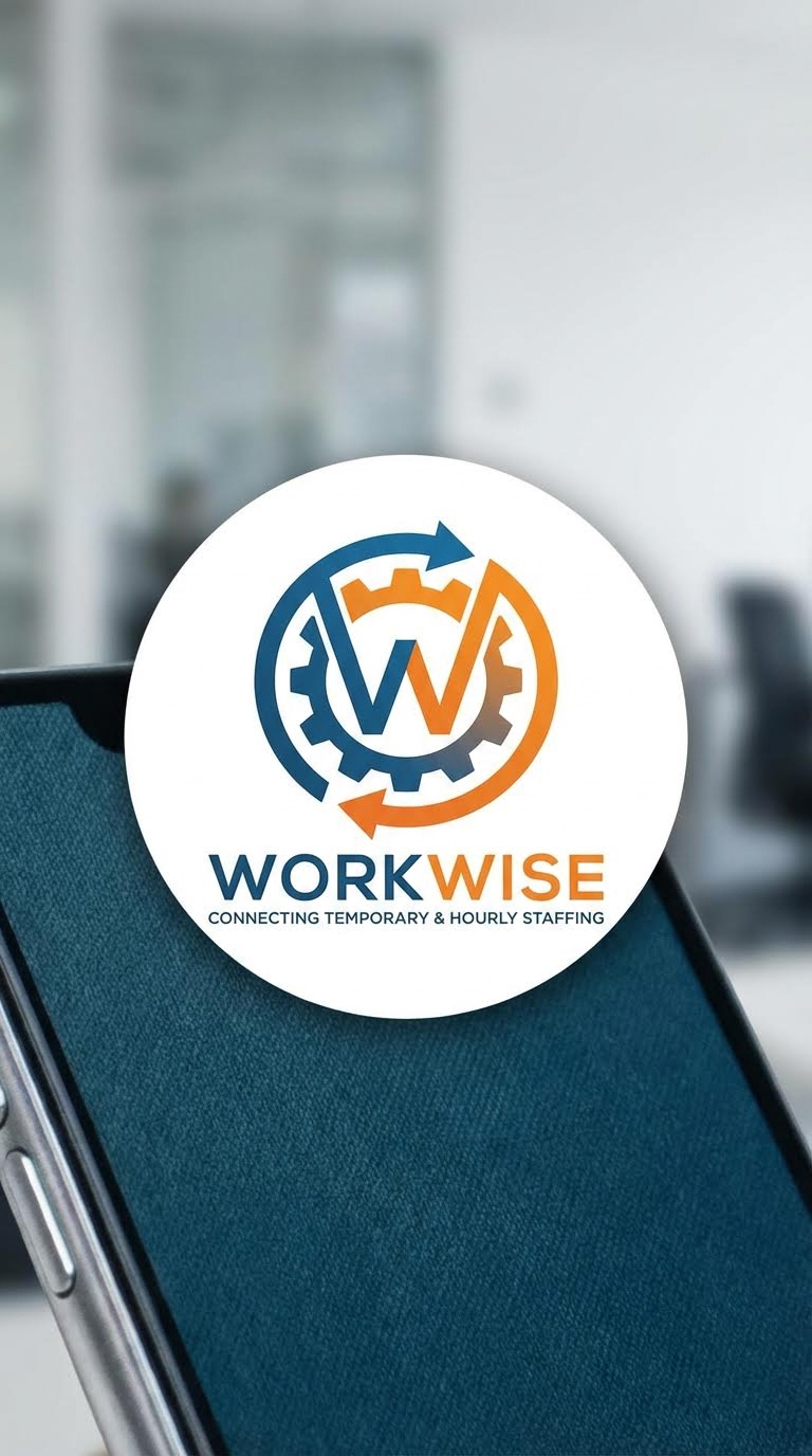 AI generated image using NANO_BANANA_PRO: Create a logo image for an app called WORKWISE that connects temporary workers l...