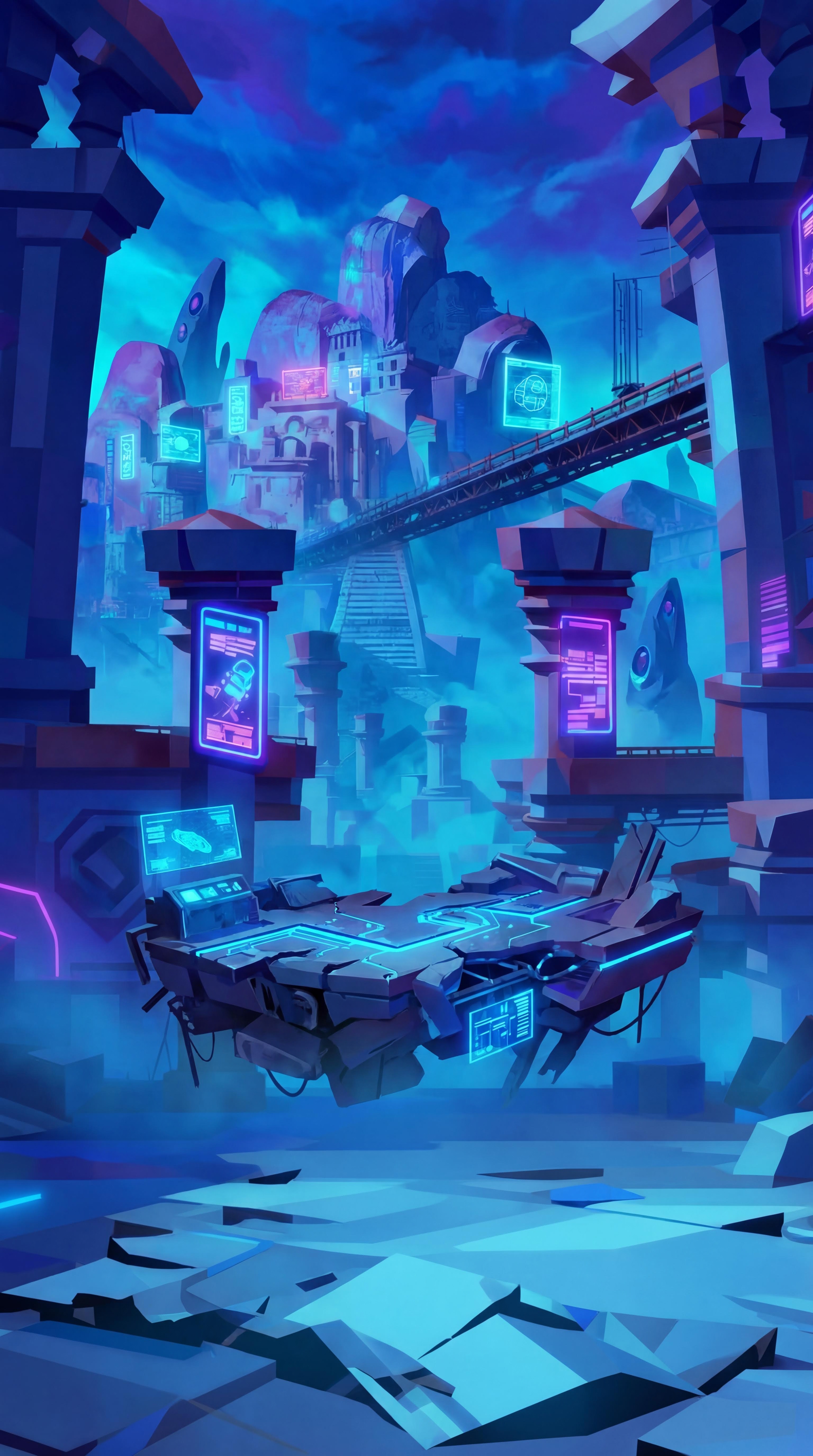 AI generated image using NANO_BANANA_PRO: Using this art style as a reference, please generate a similar cyber-apocalyptic...