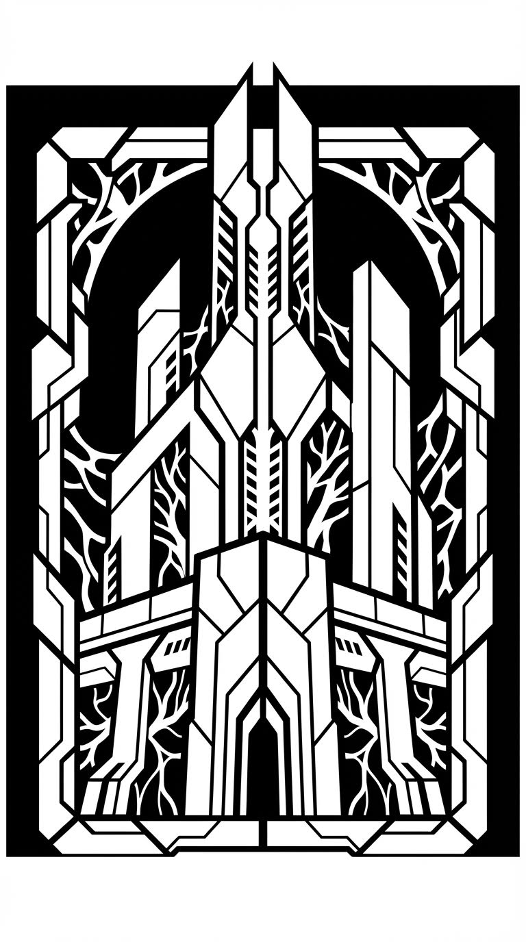 AI generated image using NANO_BANANA_PRO: Colors: Main background is pure black, graphic elements are pure white, no gradi...