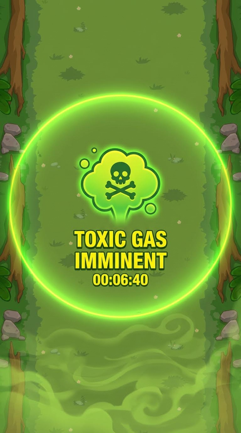 AI generated image using NANO_BANANA_PRO: Please generate a central UI prompt for a poison gas spray skill before its rele...