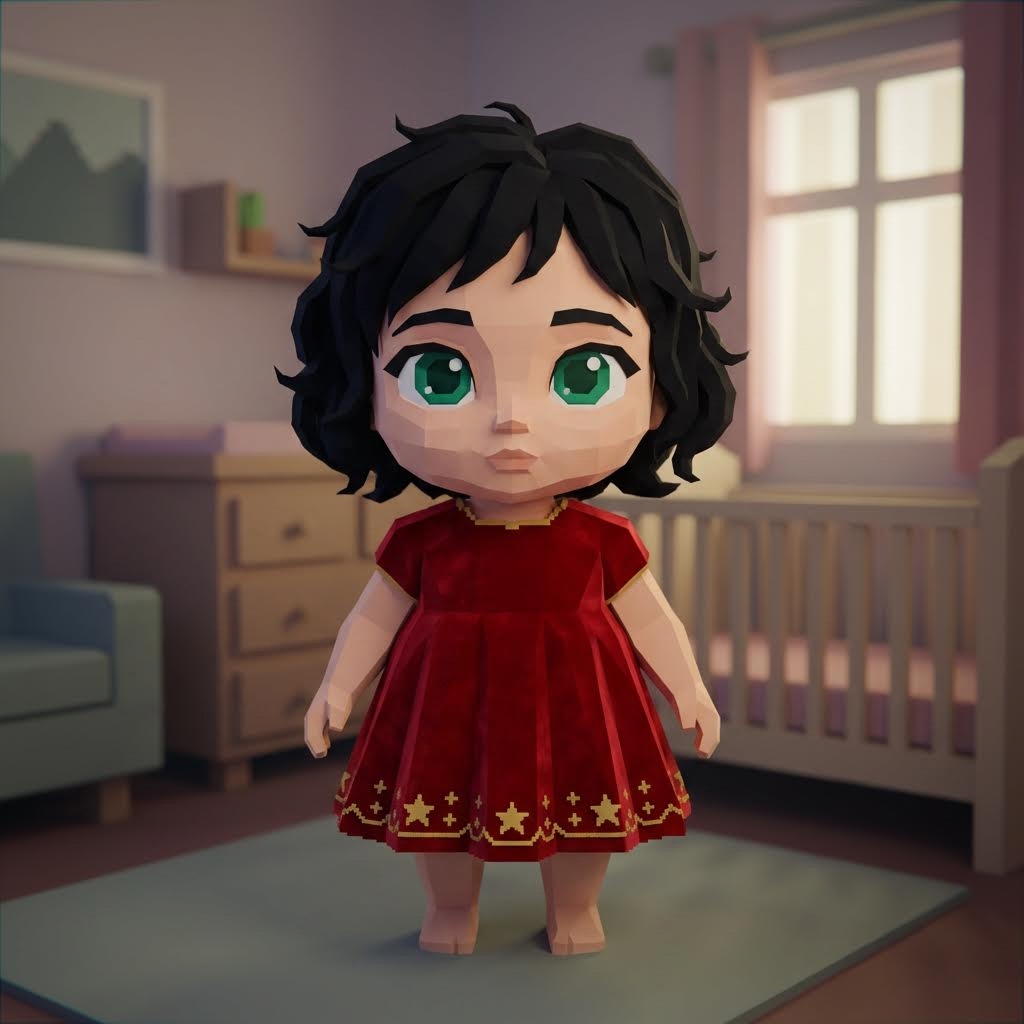 AI generated image using NANO_BANANA_PRO: Low-poly 3D render, Blender render, matte texture. Masterpiece, best quality, 2K...