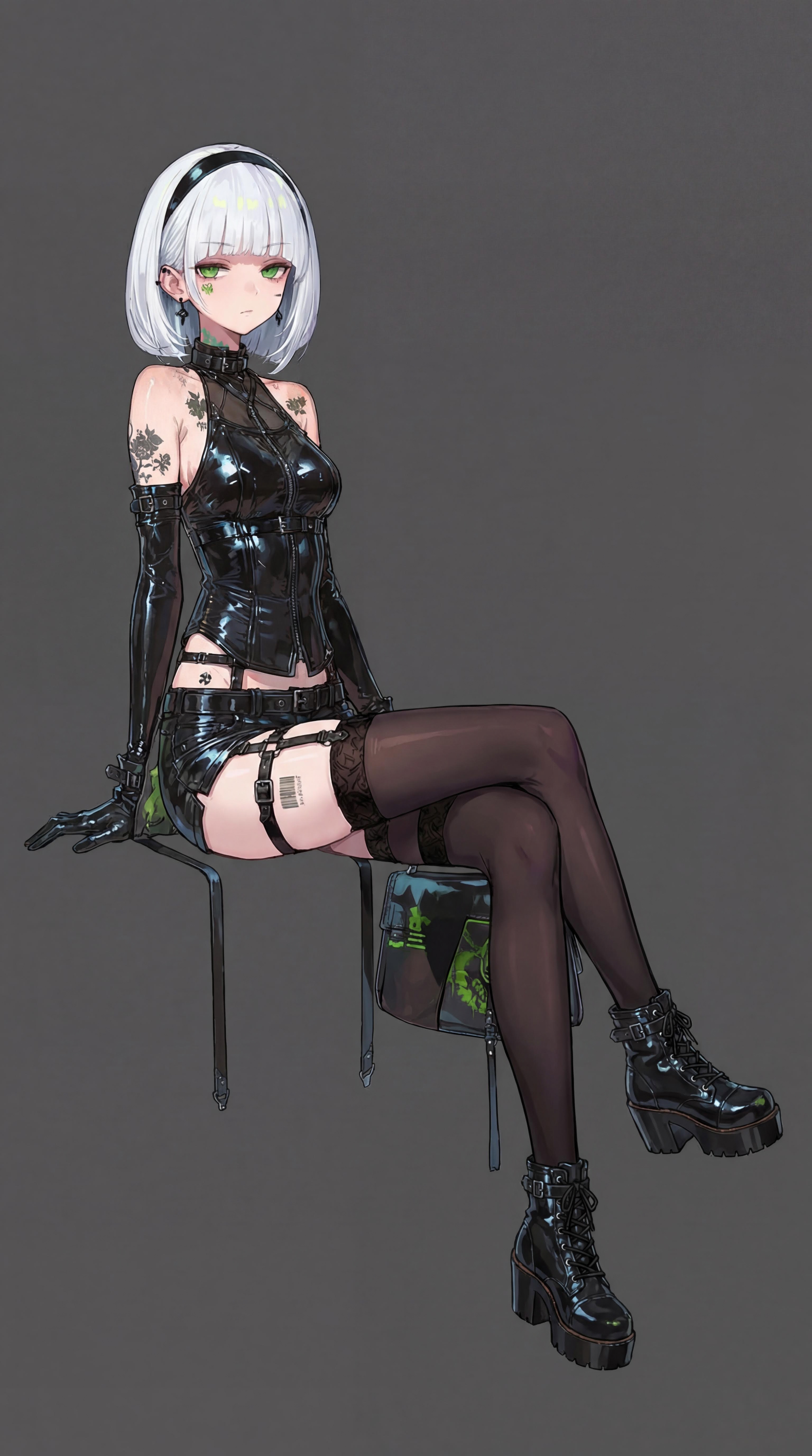 AI generated image using NANO_BANANA_PRO: Based on this character's full-body illustration, change her pose to a side-prof...