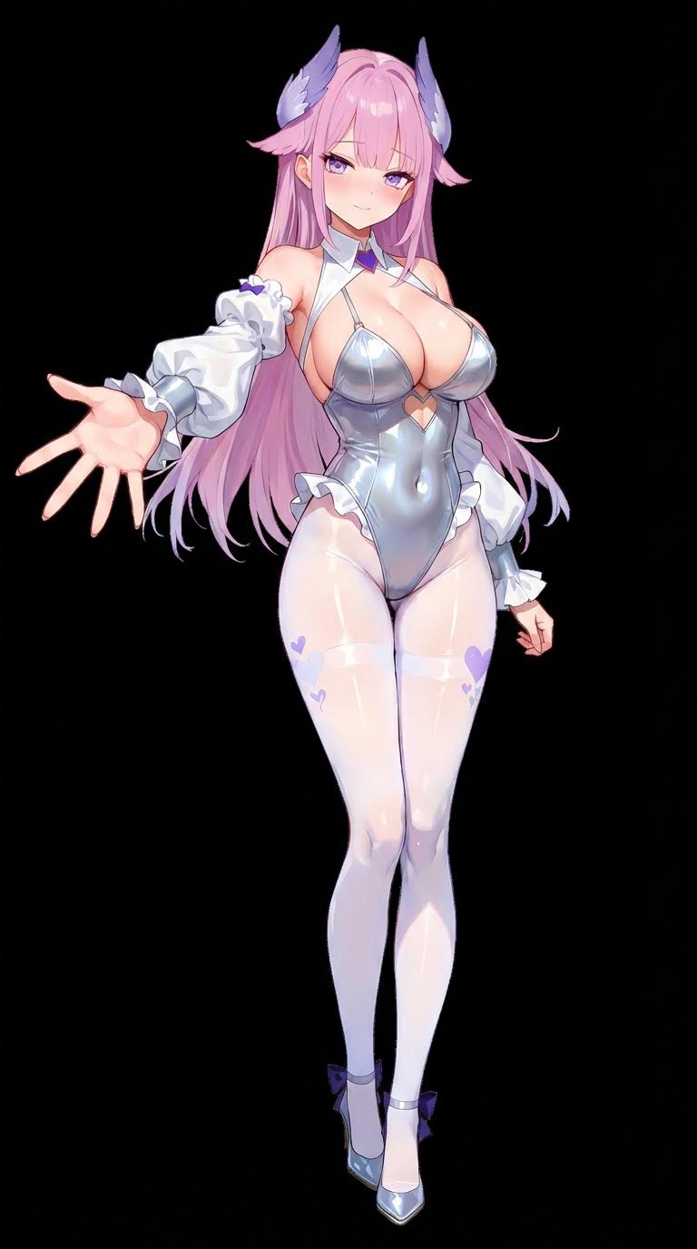 AI generated image using NANO_BANANA_PRO: 让这个人物向外伸手，胸腔有一定的透视，风格和原图一样，人物完全在画面内，背景颜色单一